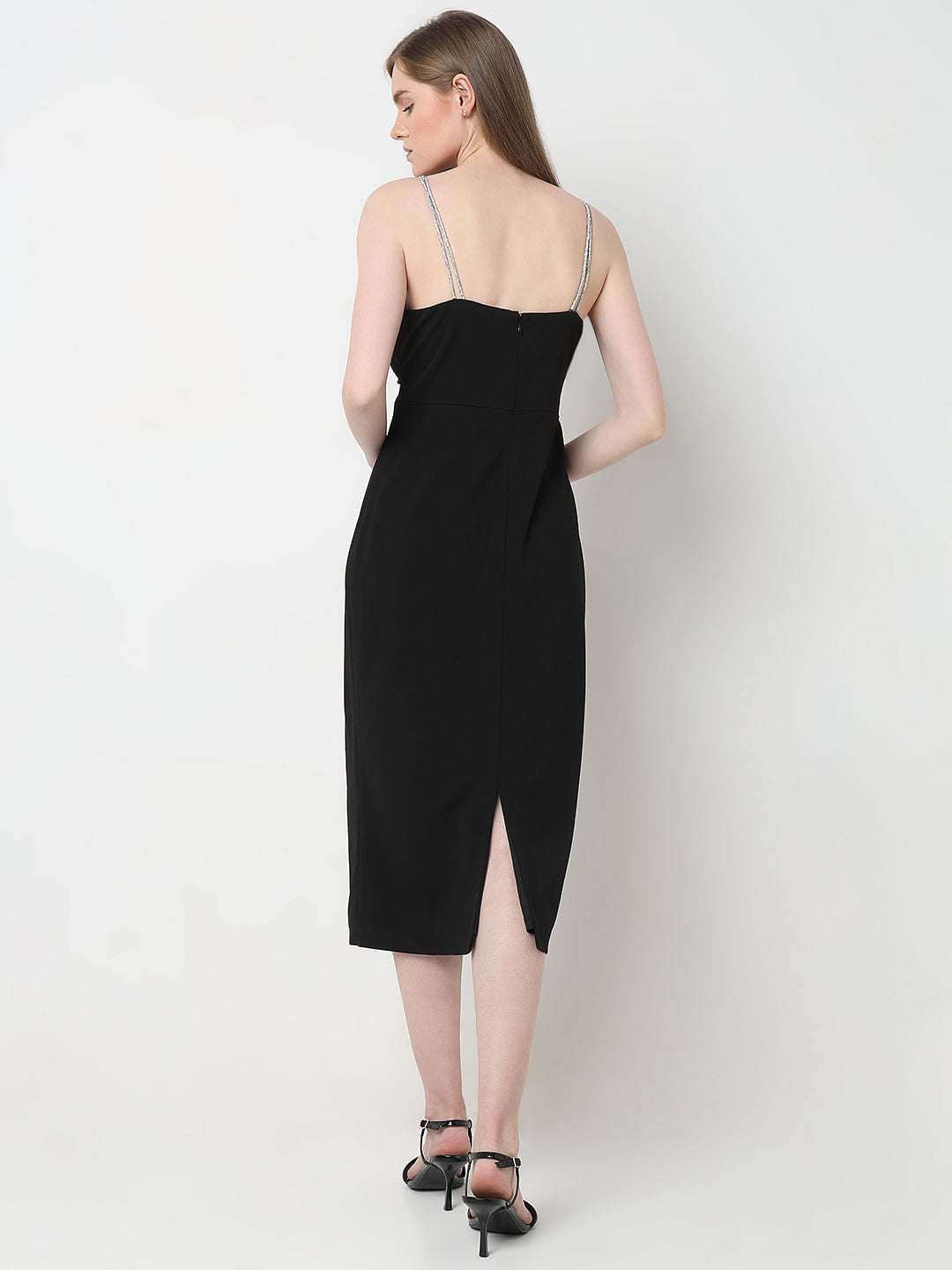 Marquee Black Cut-Out Midi Dress