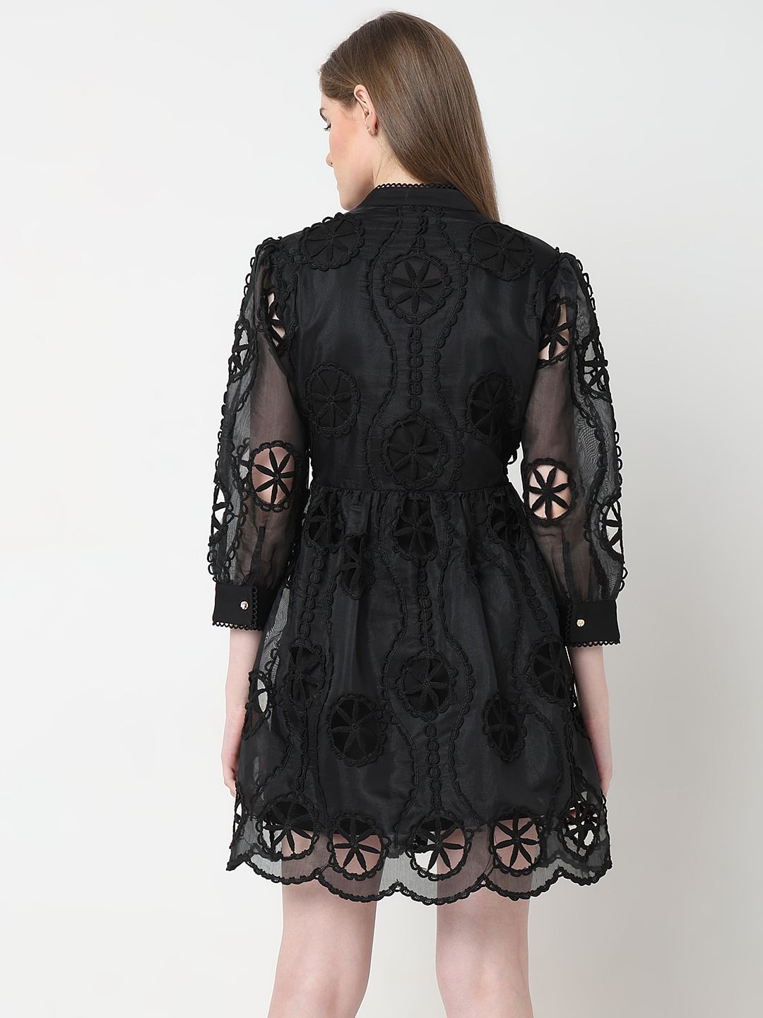 Marquee Black Cut-Out Lace Dress