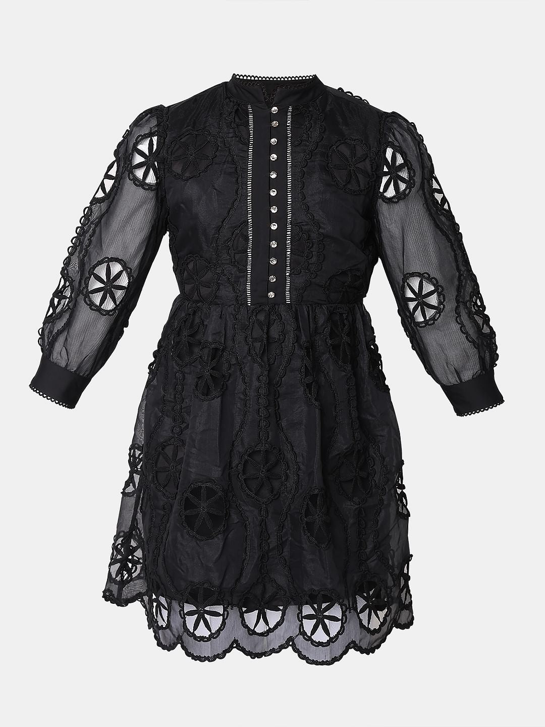 Marquee Black Cut-Out Lace Dress