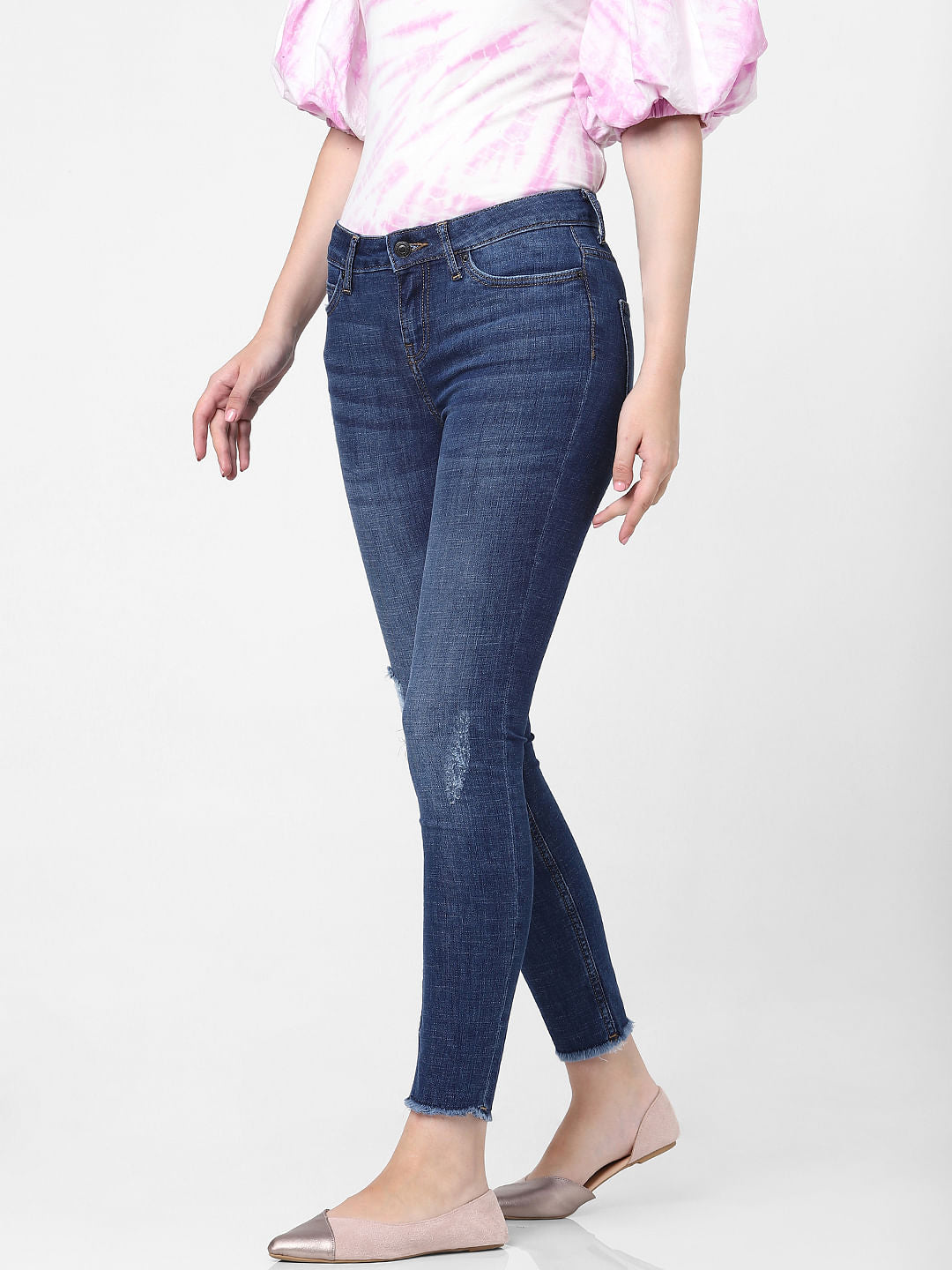 Blue Mid Rise Wendy Skinny Jeans