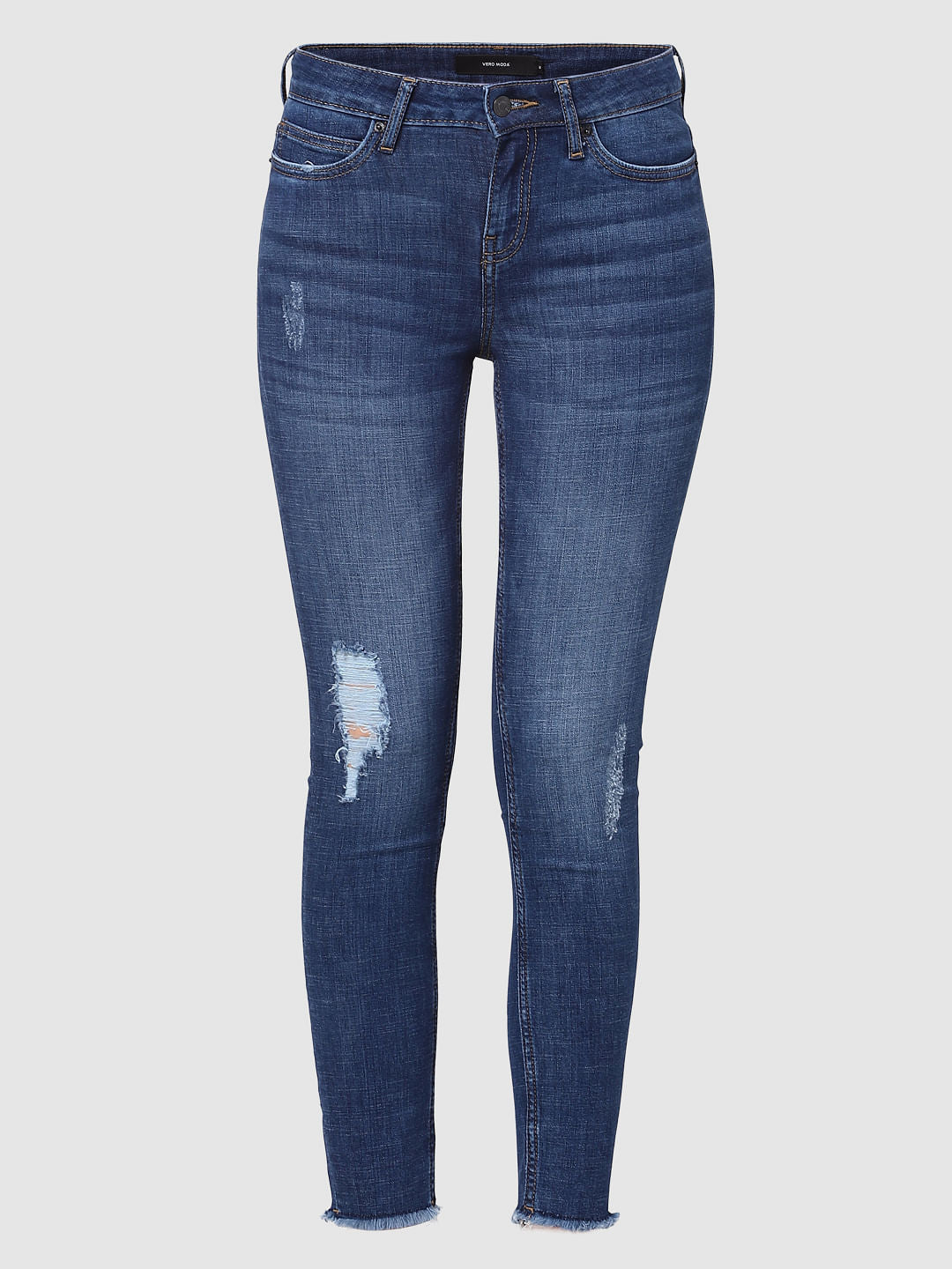 Blue Mid Rise Wendy Skinny Jeans
