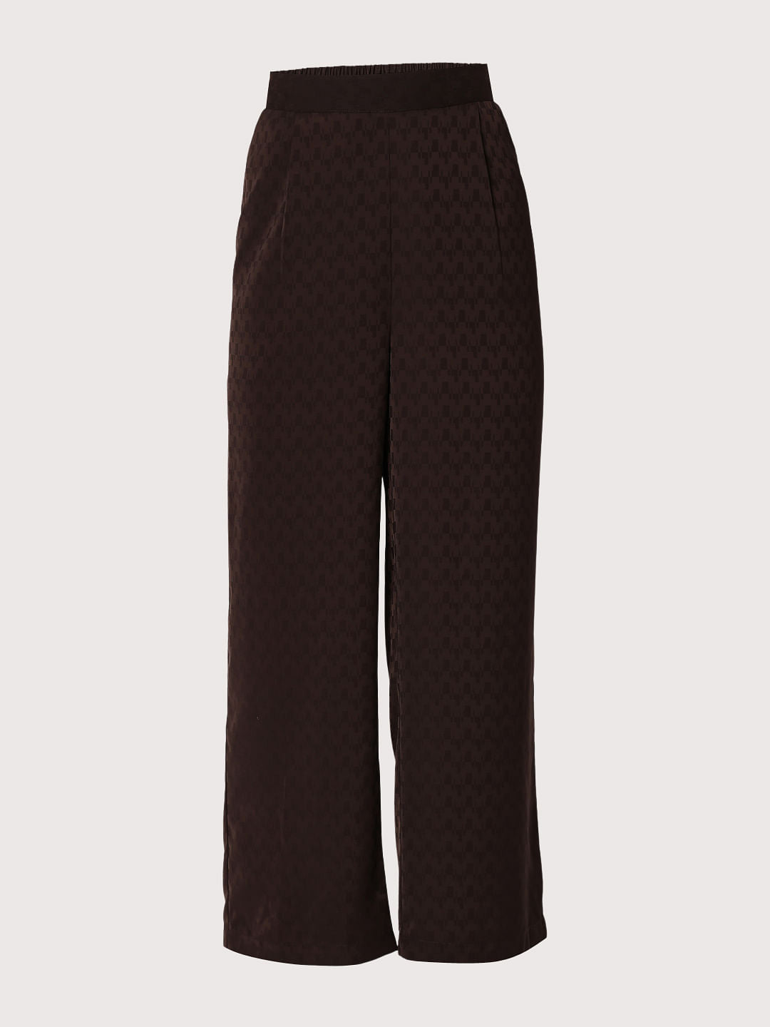 Brown High Rise Printed Co-Ord Set Pants