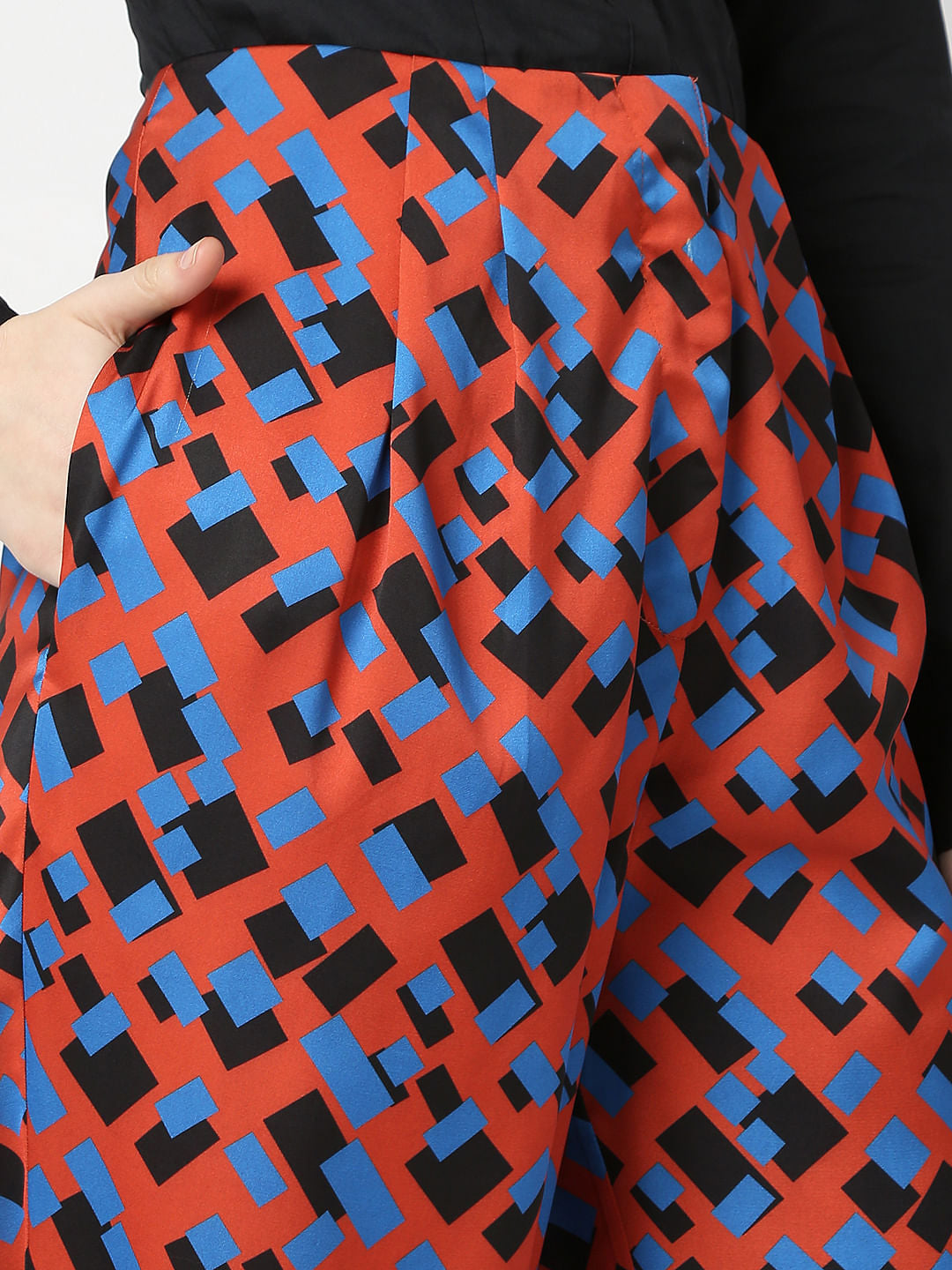 Brown Geometric Print Co-Ord Set Pants