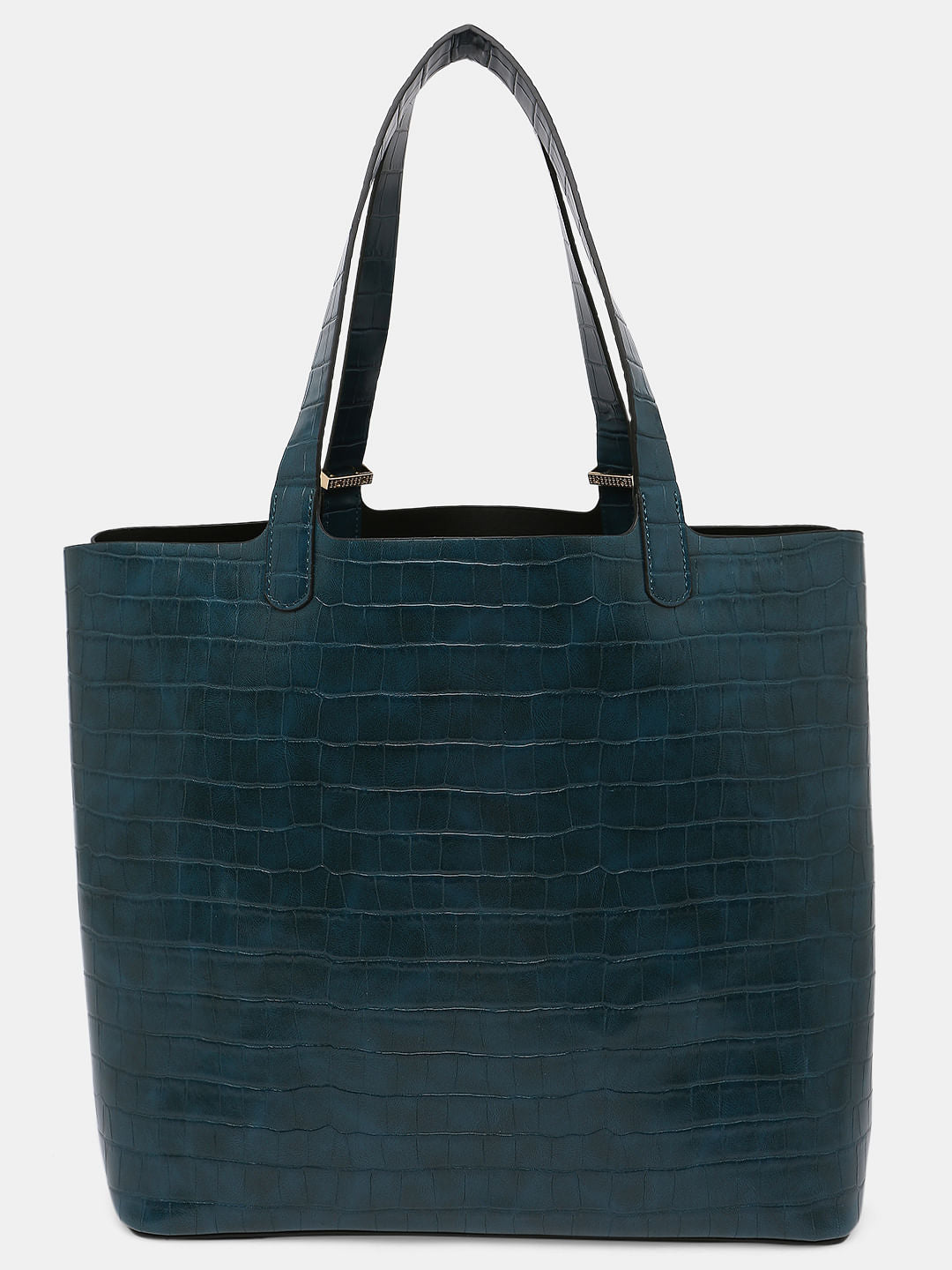 Deep Green Croc Embossed Tote