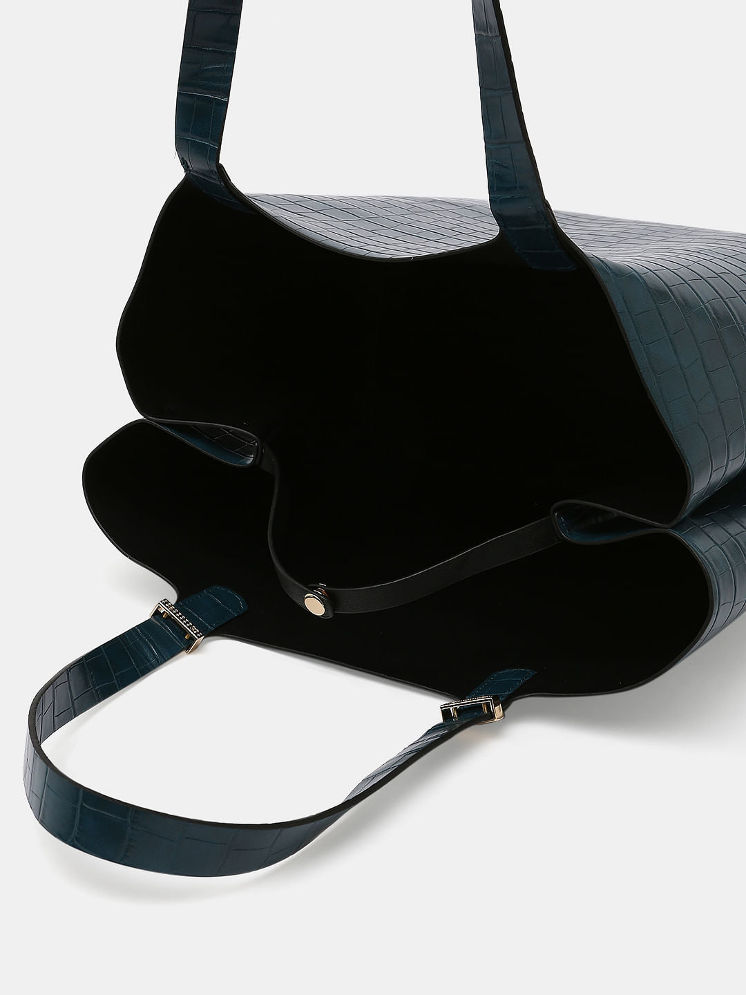 Deep Green Croc Embossed Tote