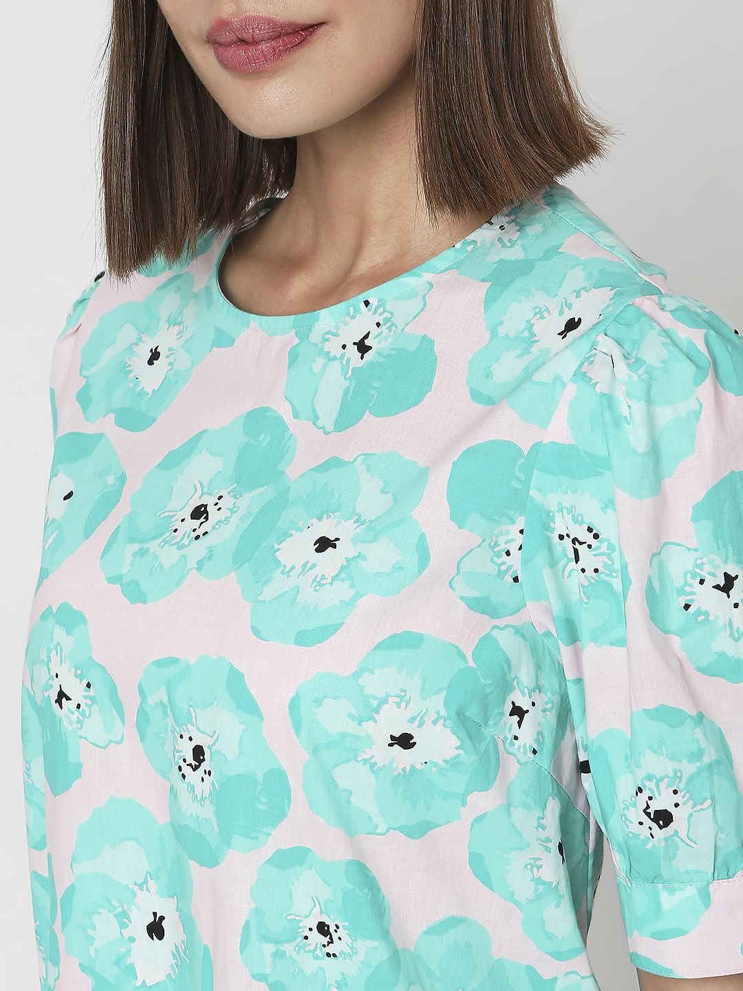 Electric Green Floral Midi Dress