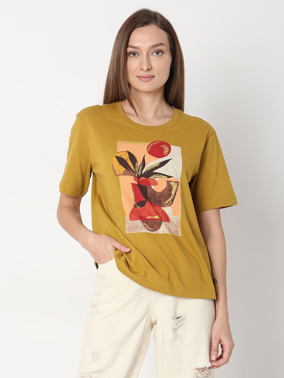 Green Floral Print T-Shirt