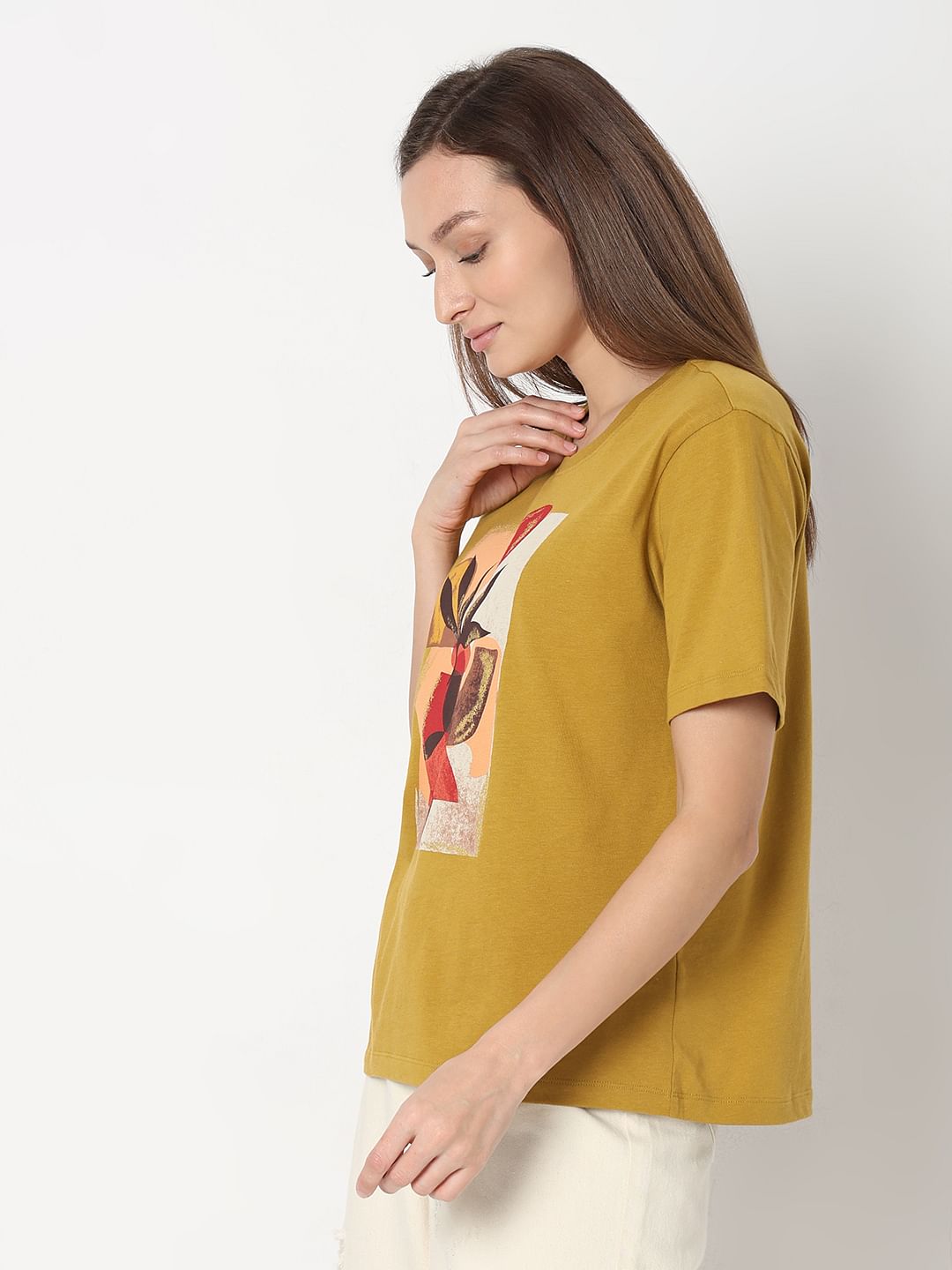 Green Floral Print T-Shirt