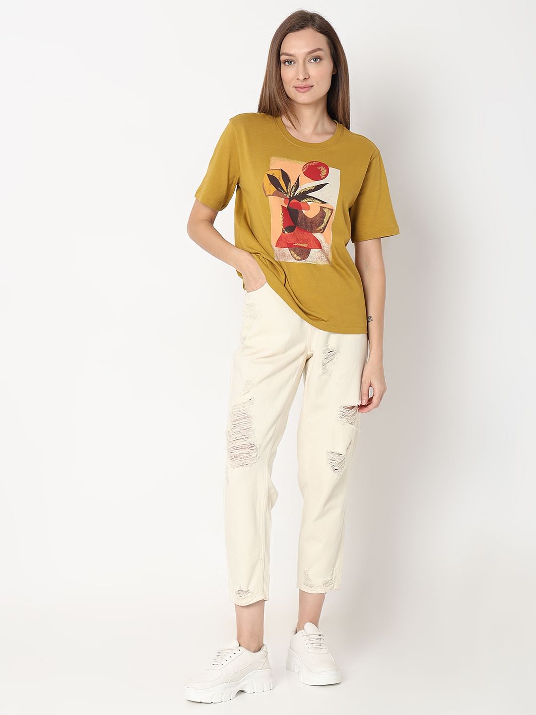 Green Floral Print T-Shirt