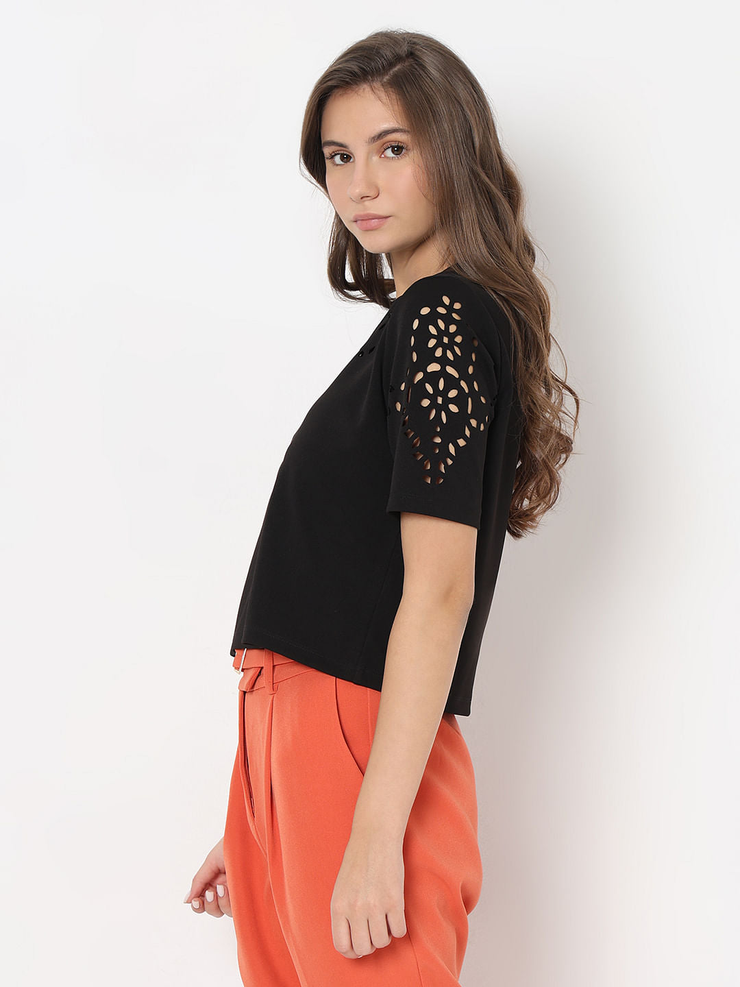 Black Cut-Out T-Shirt