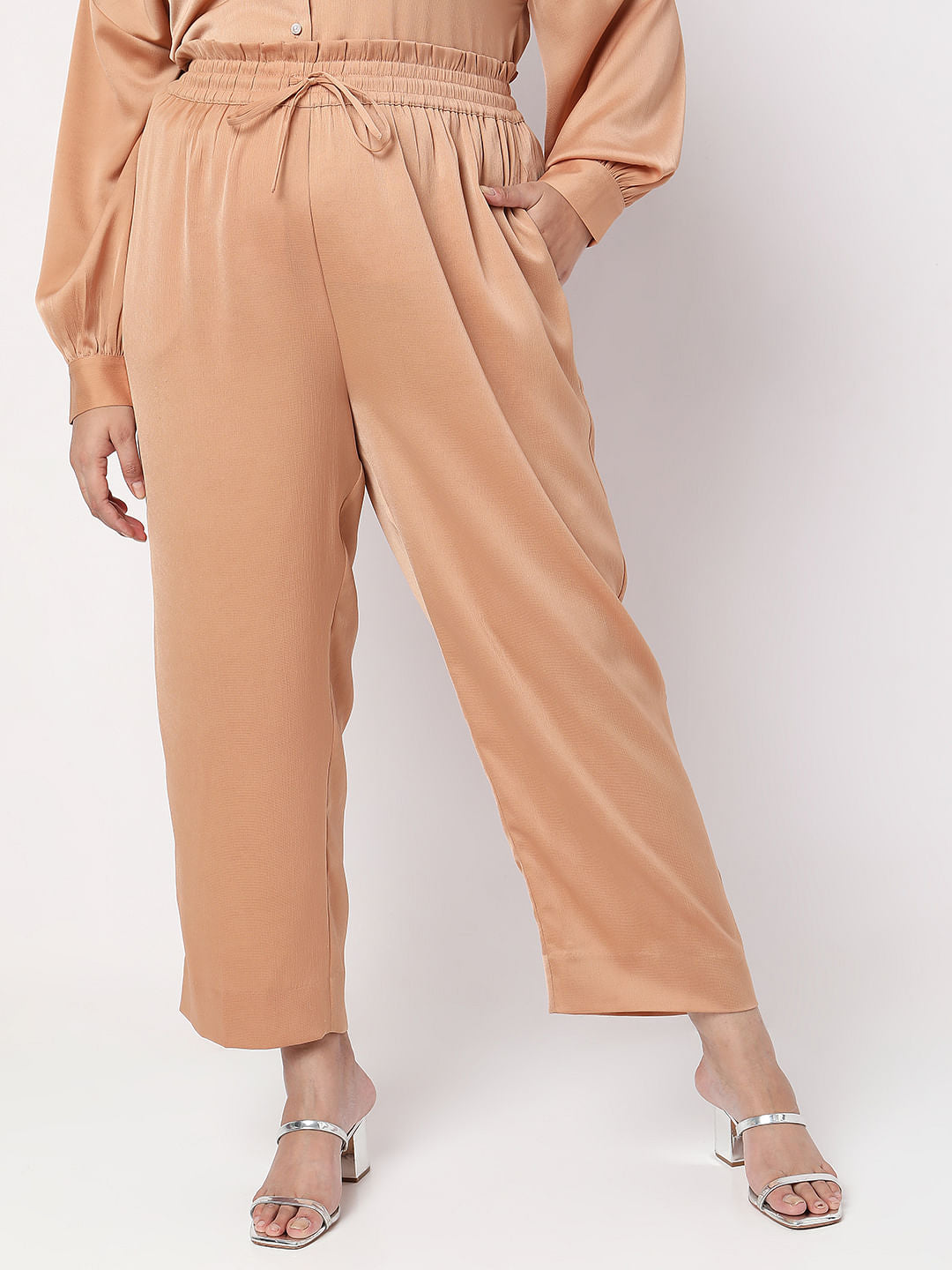 Curve Brown Wide Leg Co-Ord Pants