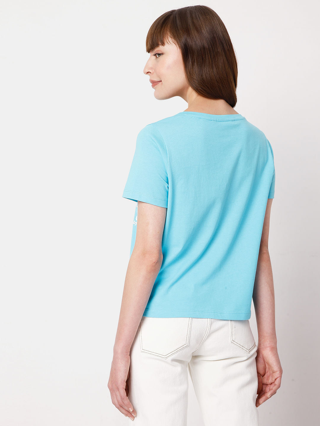 Blue Placement Print T-Shirt