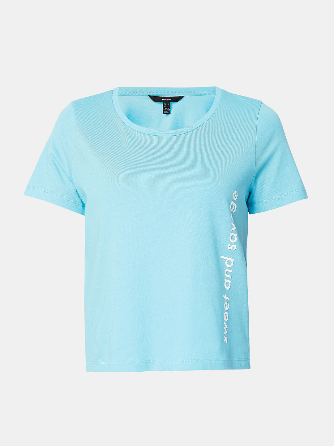 Blue Placement Print T-Shirt