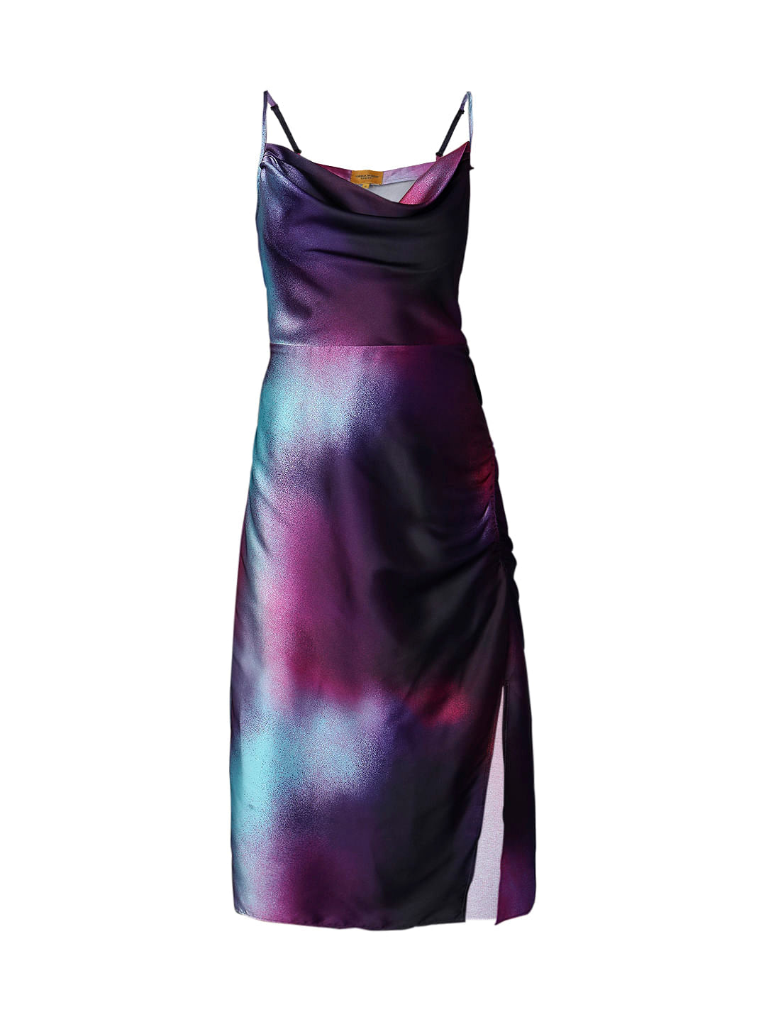 Marquee Purple Ombre Satin Midi Dress