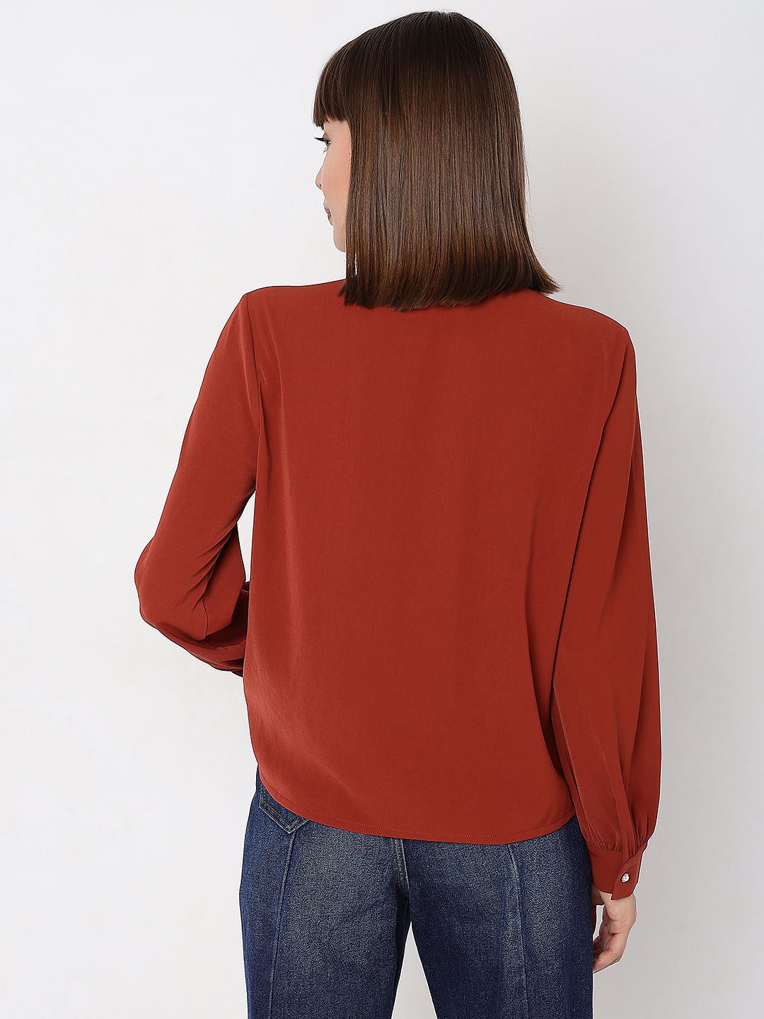 Brick Red Full Sleeves Top