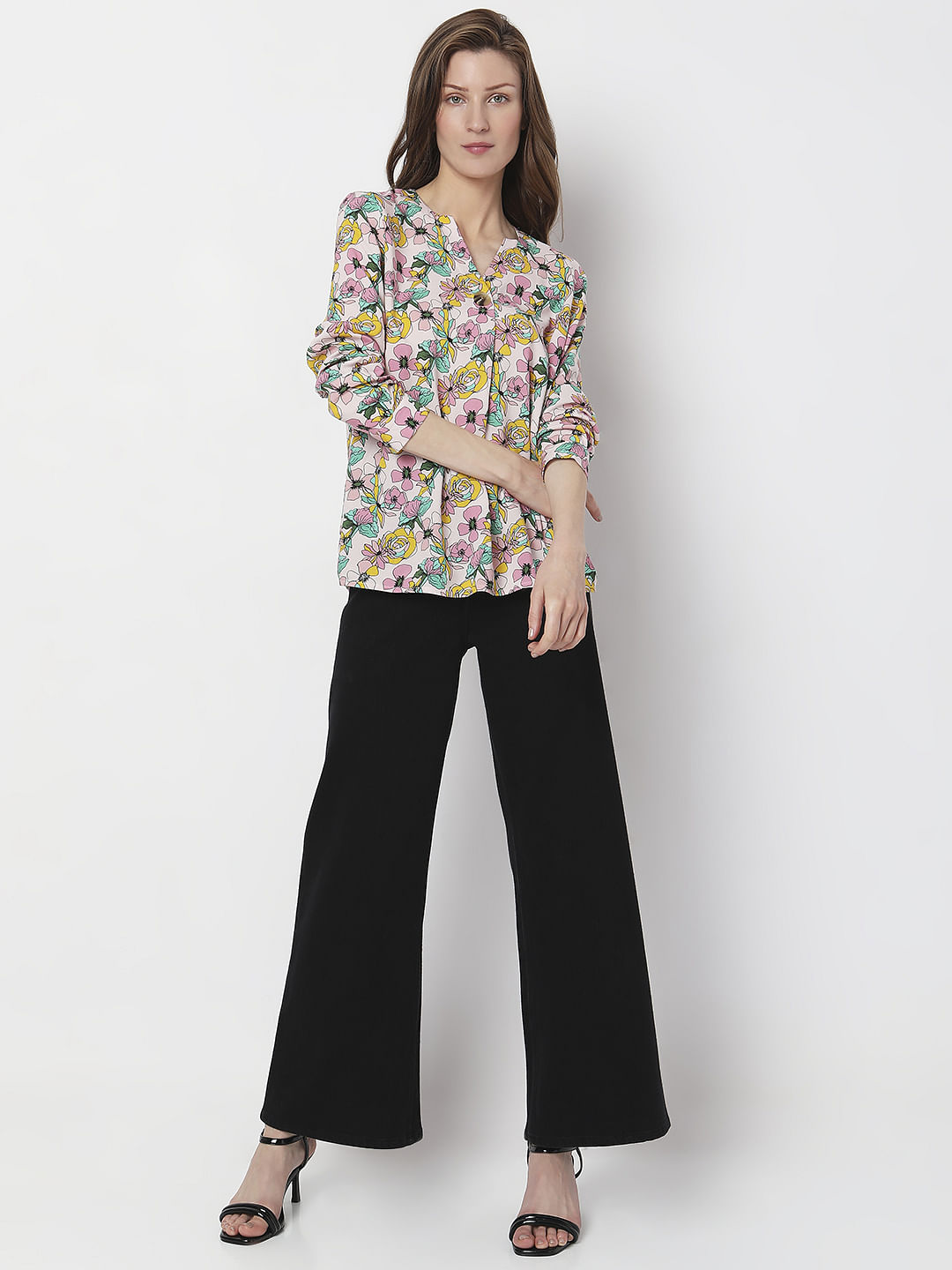 Pink Floral Print Top