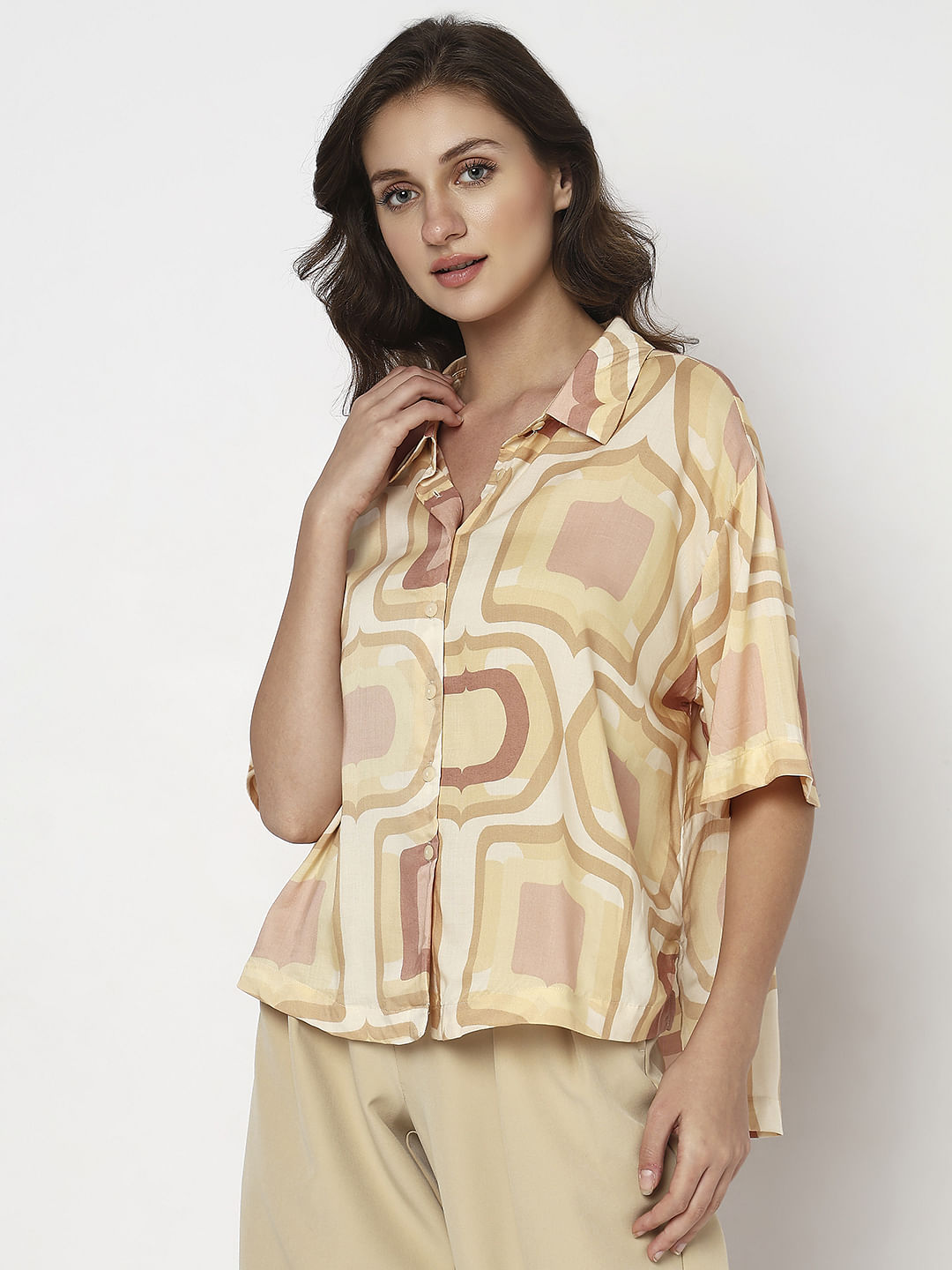 Brown Printed Shirt