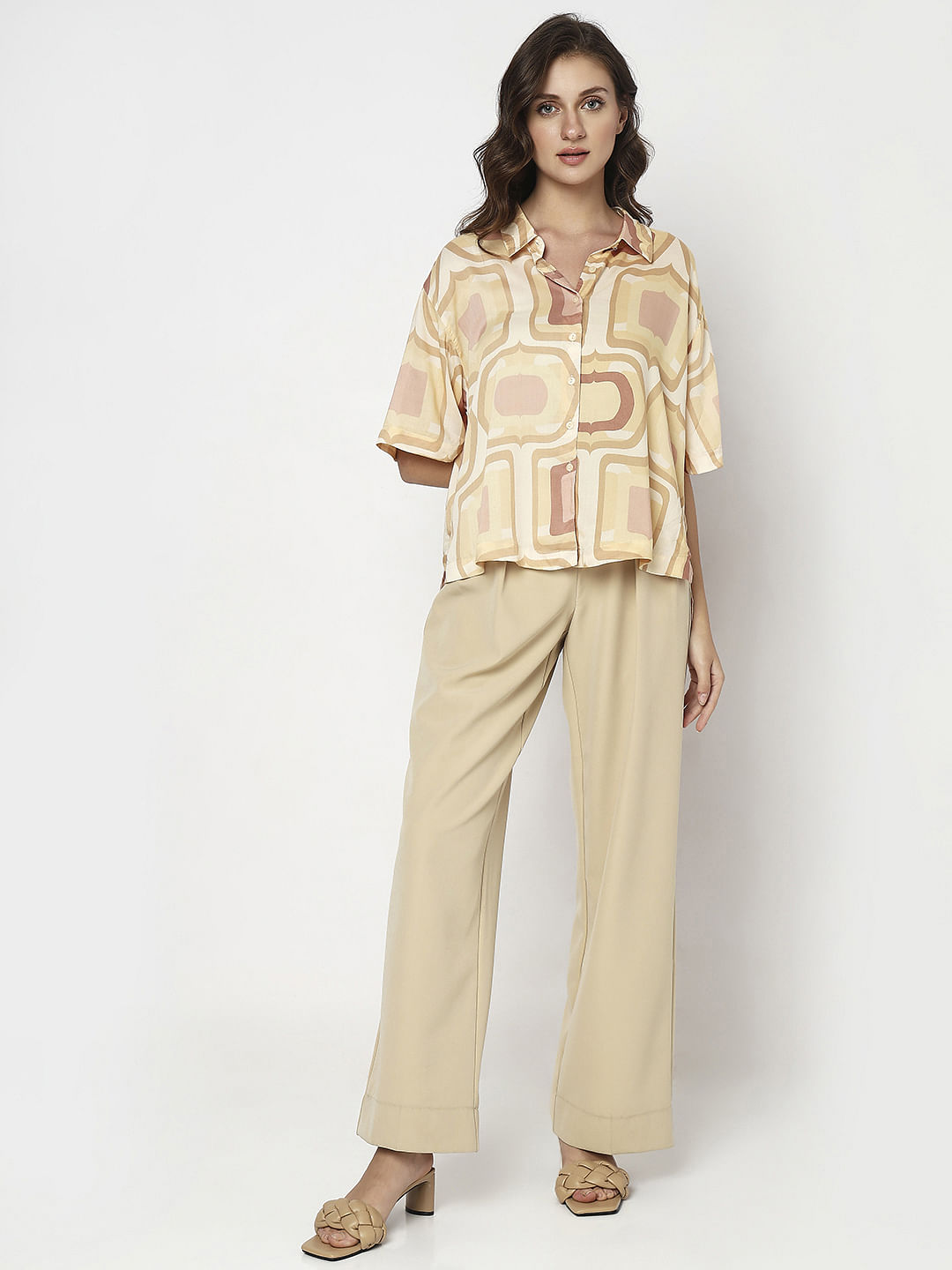 Brown Printed Shirt