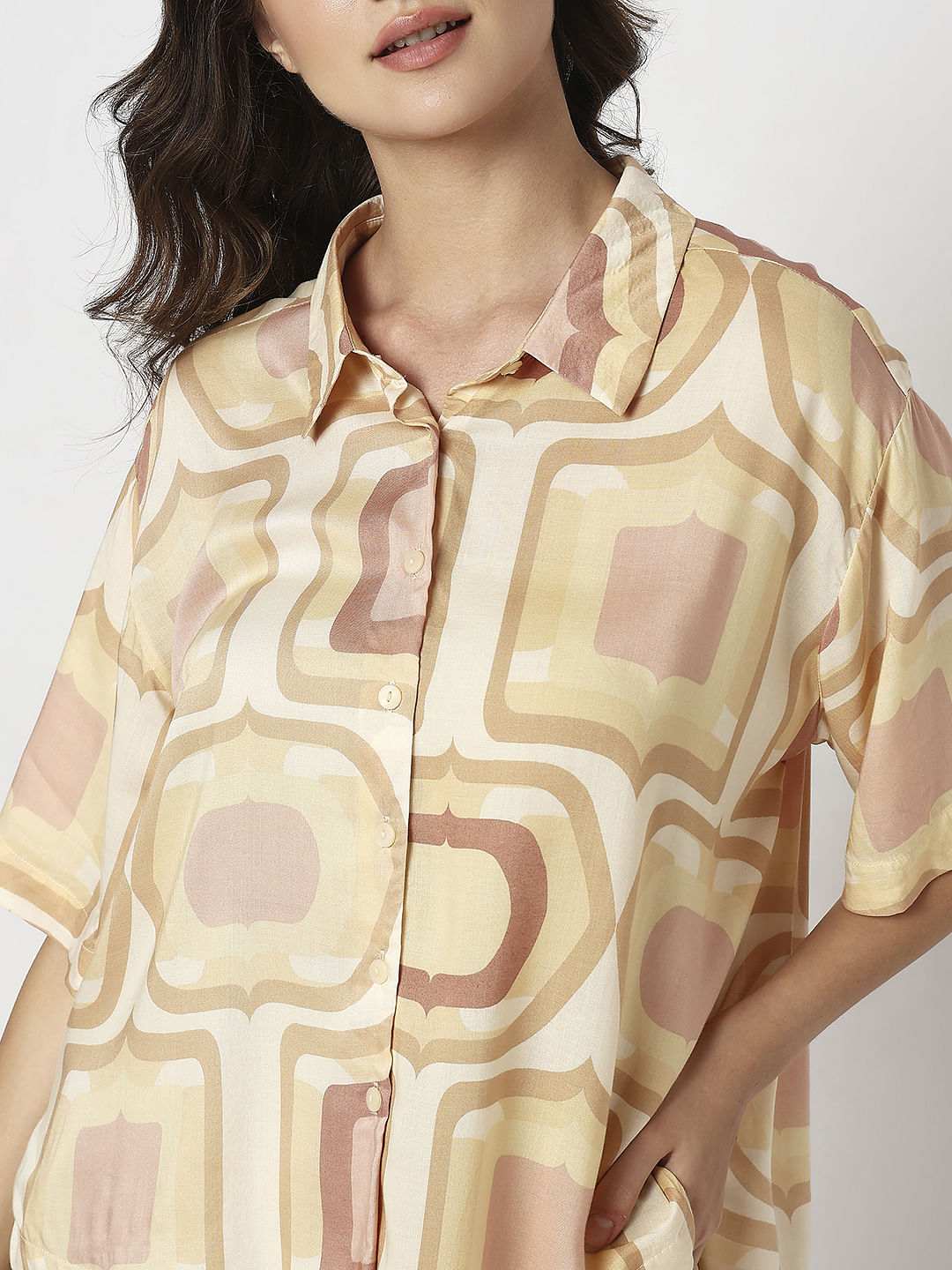 Brown Printed Shirt