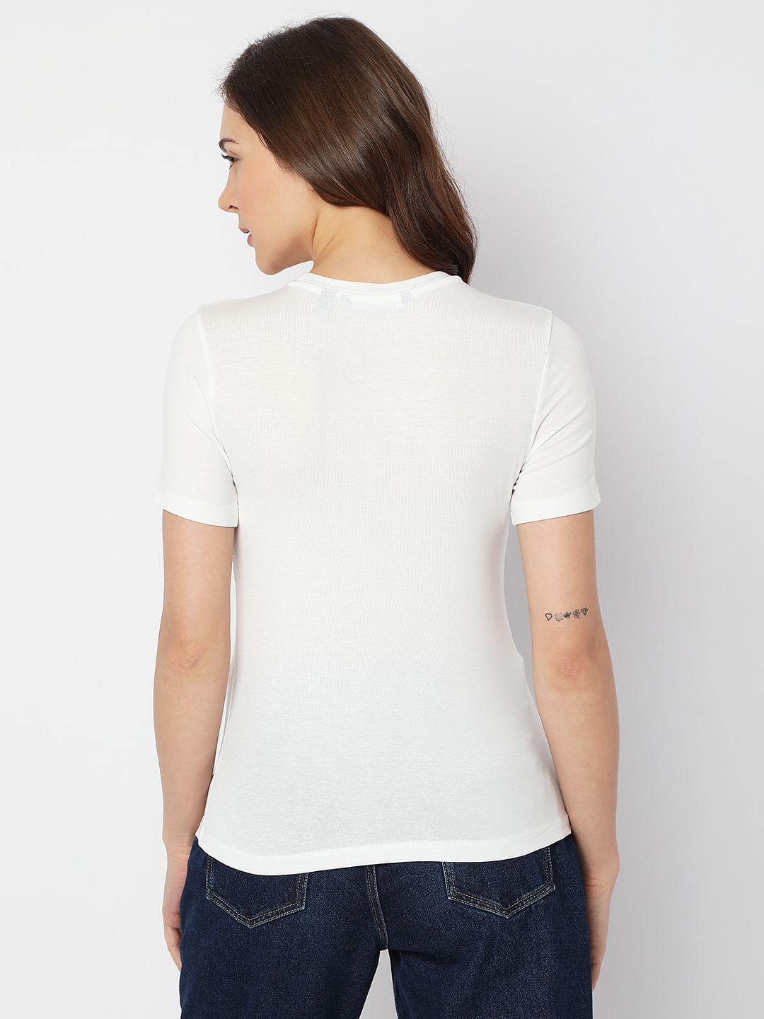 White Solid T-Shirt