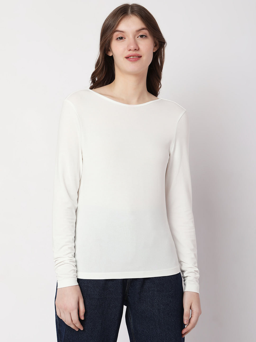 White O-Neck Top