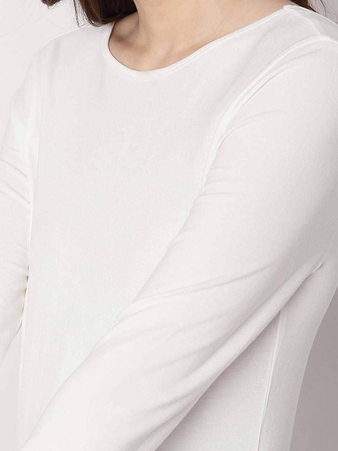 White O-Neck Top