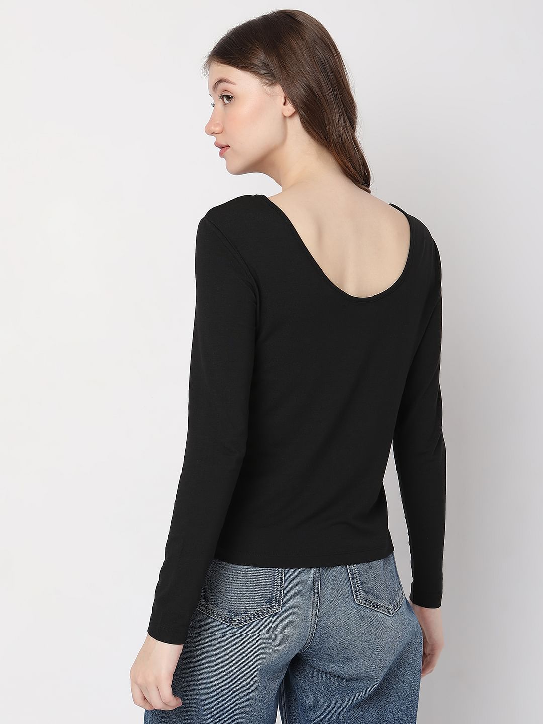 Black Full Sleeves T-Shirt