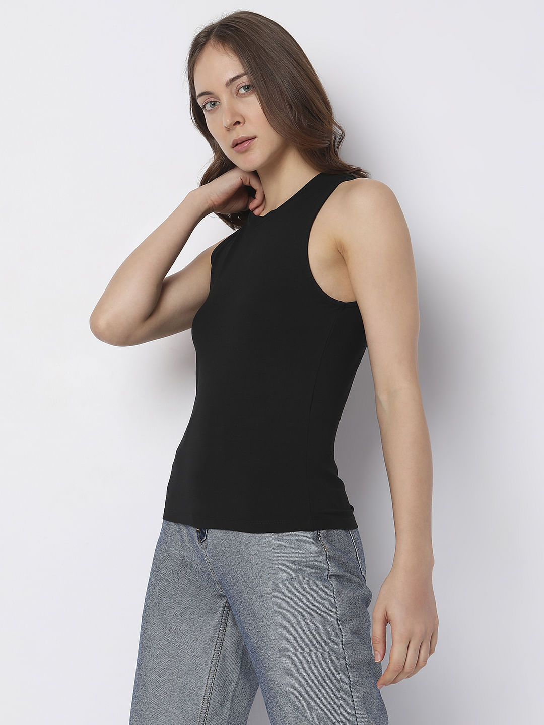 Black O-Neck Tank Top