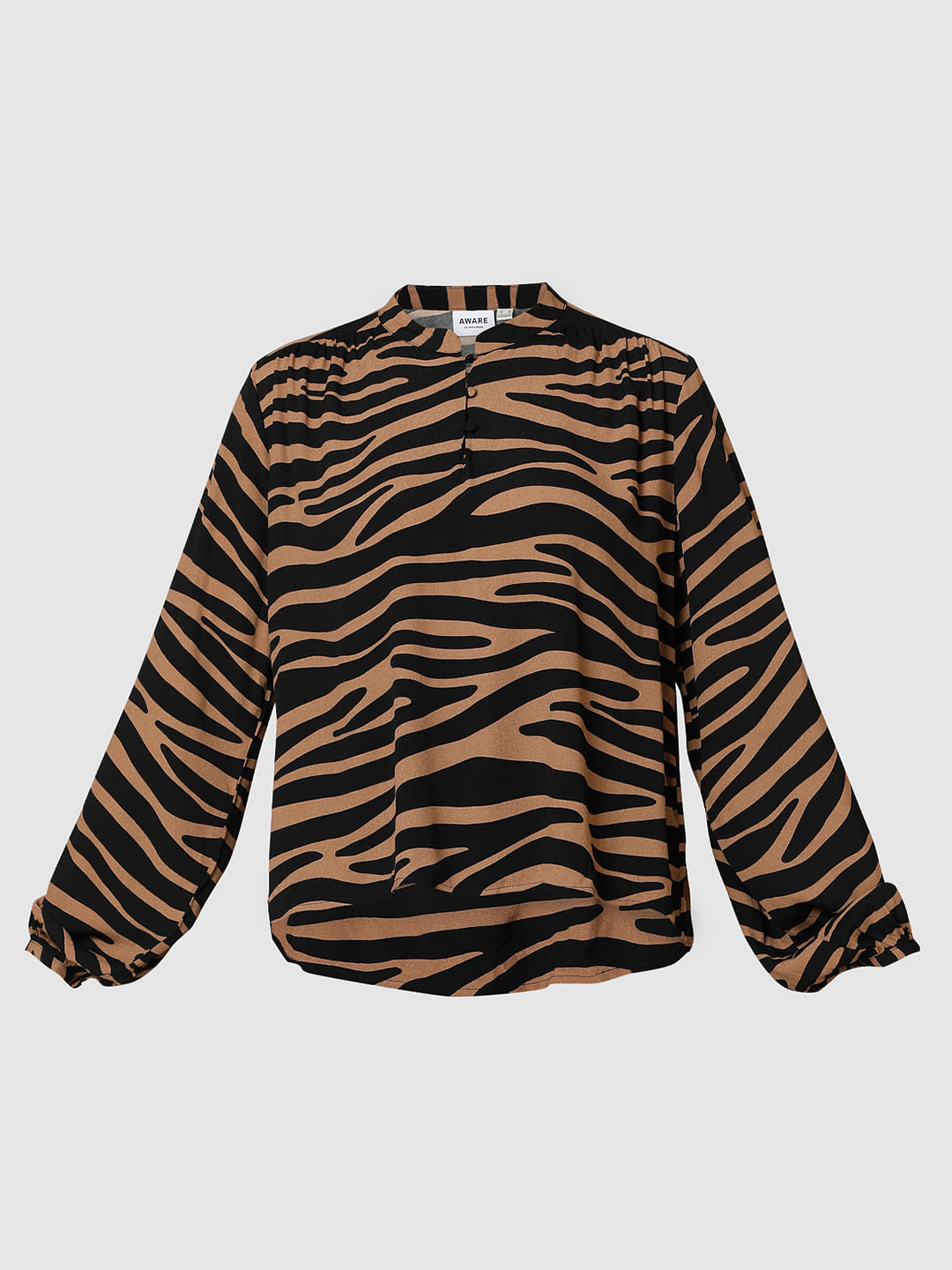 Brown Animal Print Top