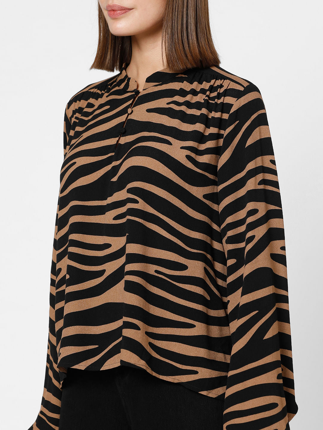 Brown Animal Print Top