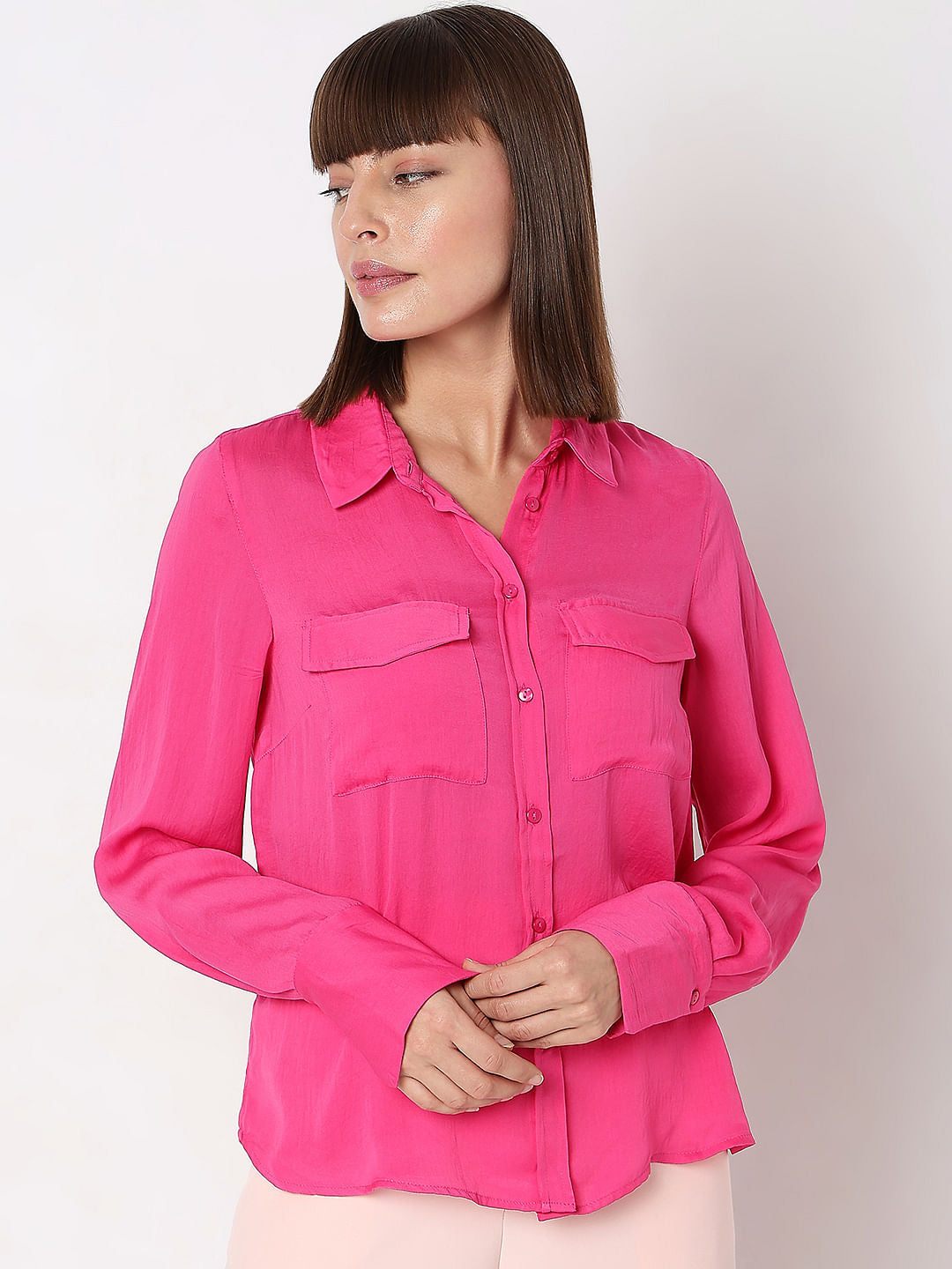 Pink Plain Coloured Shirt