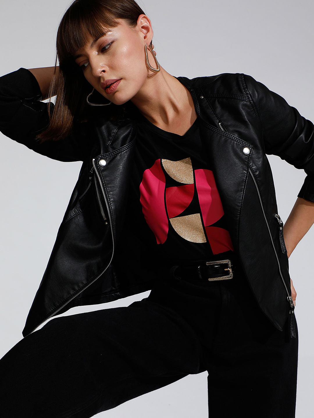 Black Graphic Print T-Shirt