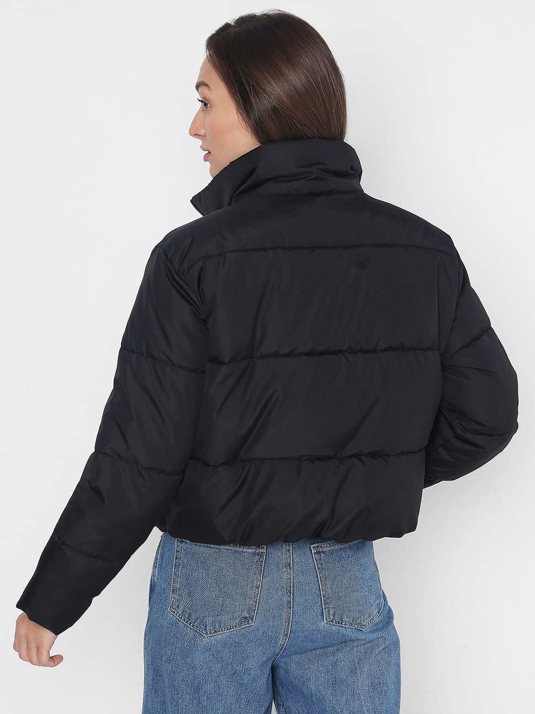 Black High Neck Puffer Jacket