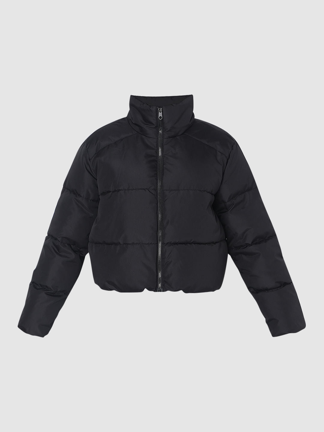 Black High Neck Puffer Jacket