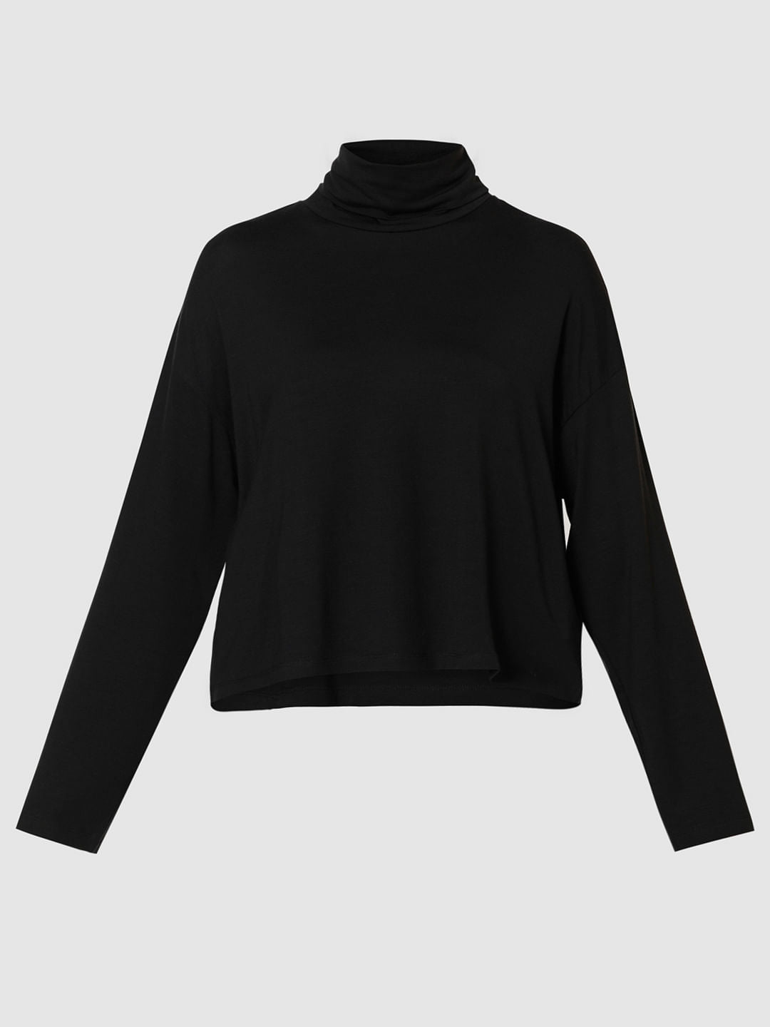 Black Roll Neck Top