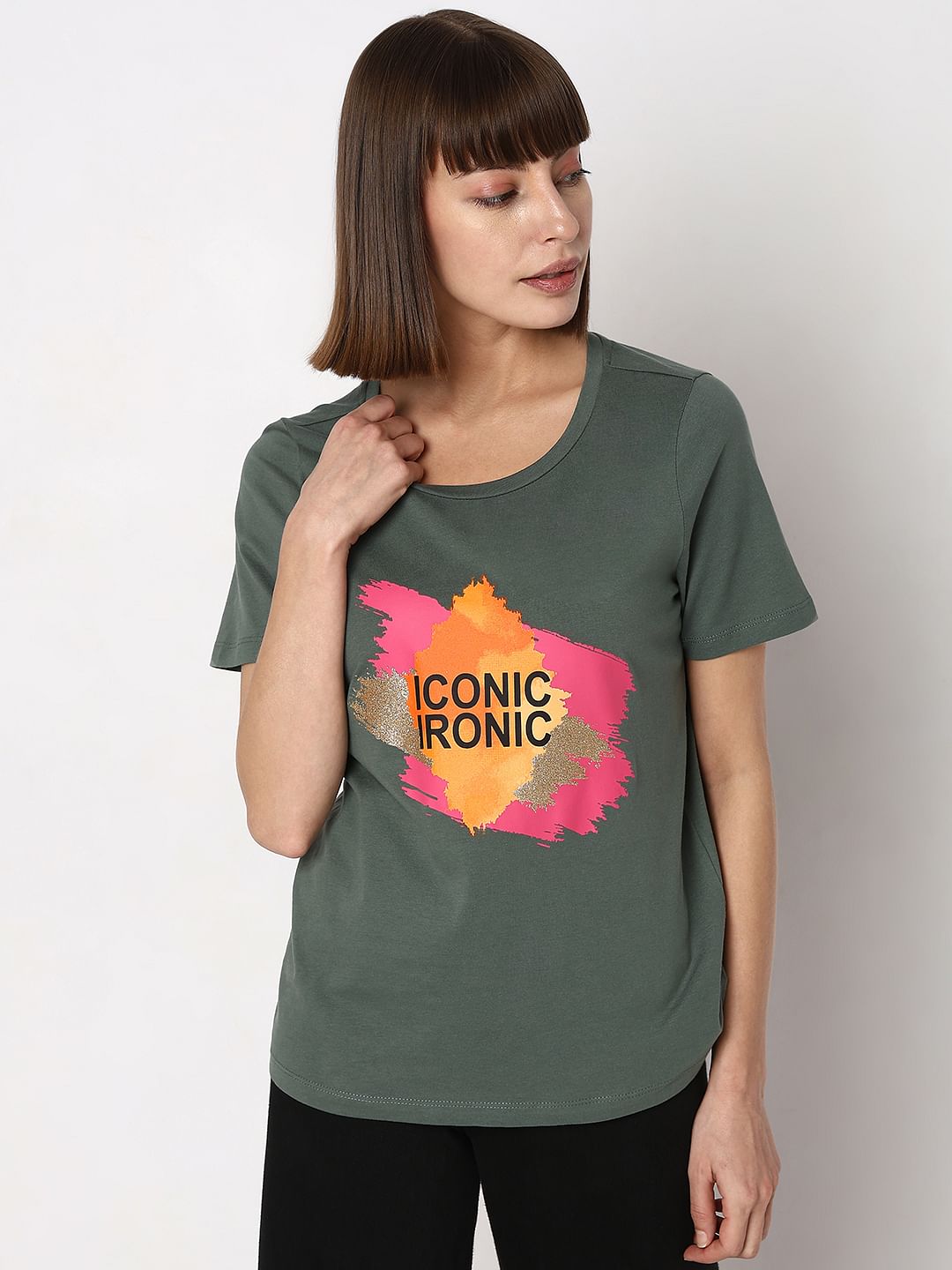 Green Graphic Print T-Shirt