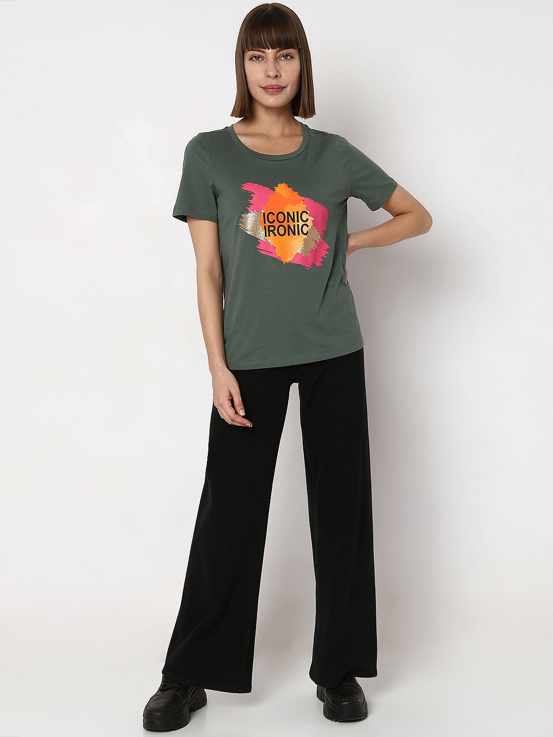 Green Graphic Print T-Shirt