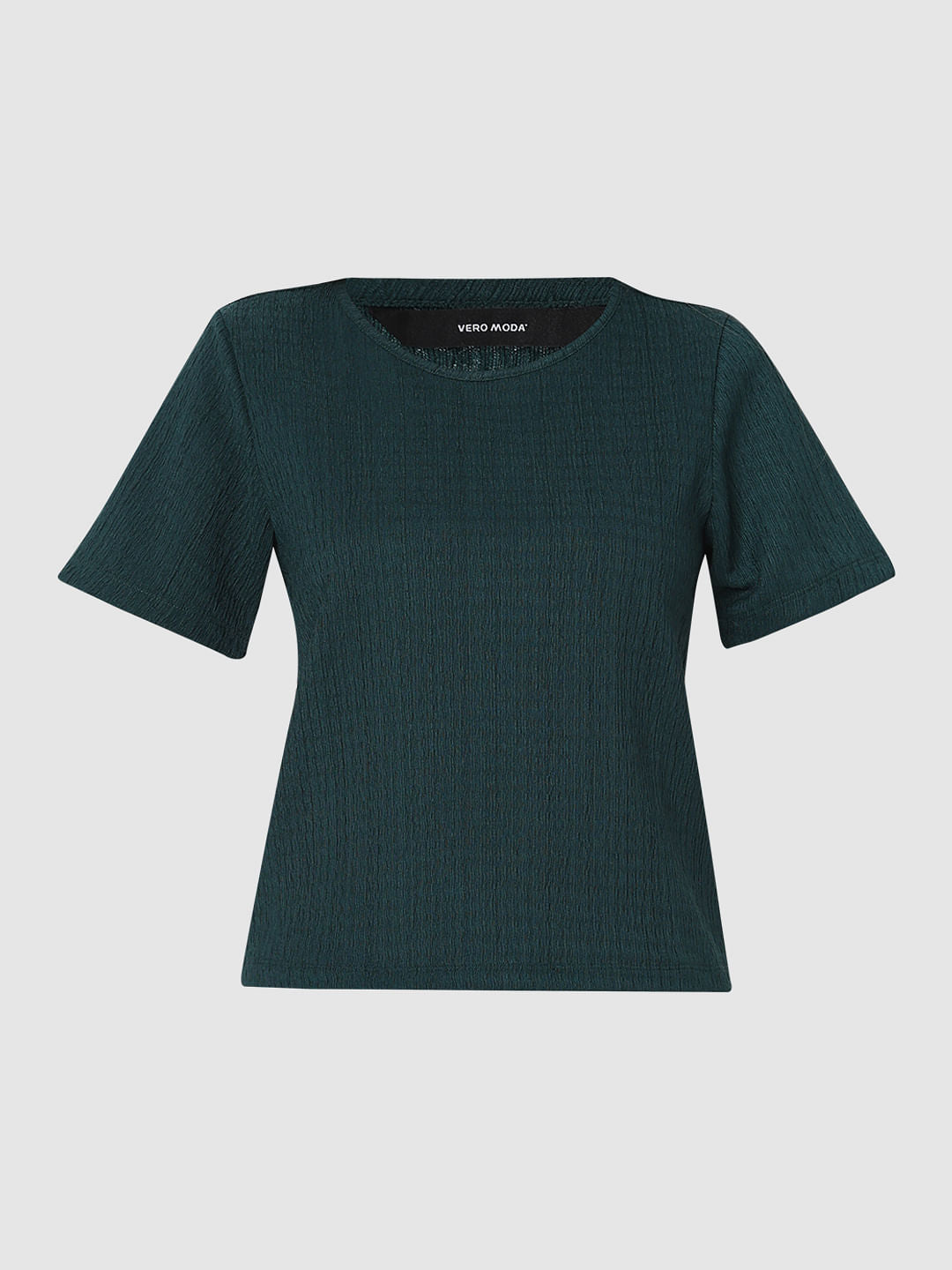 Dark Green Textured Top