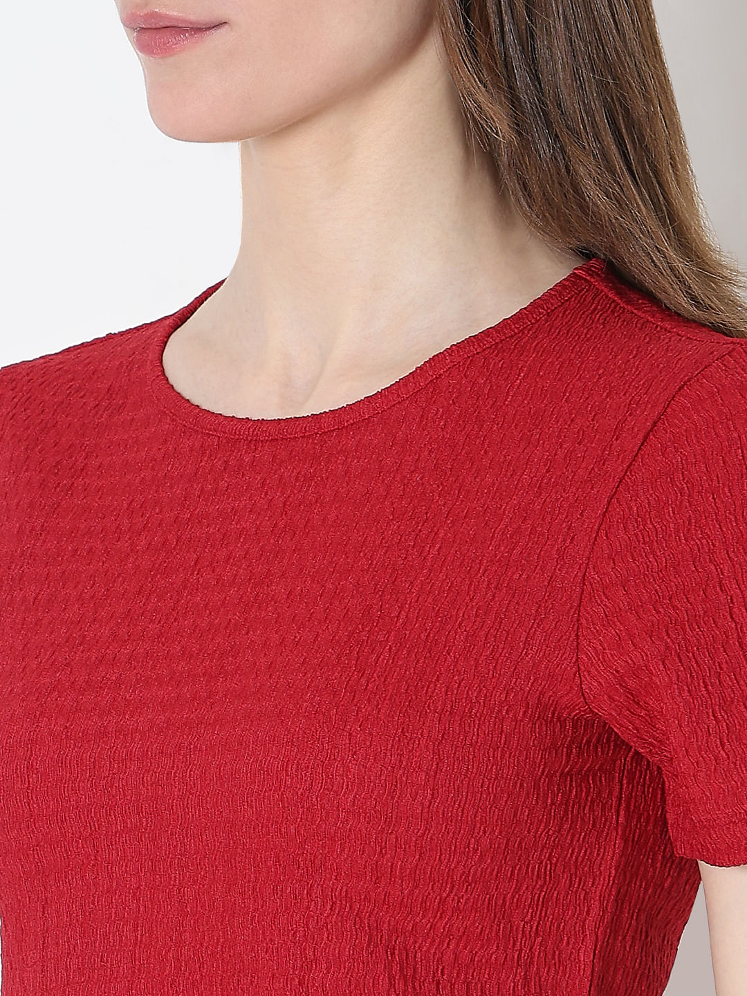Red Textured Top