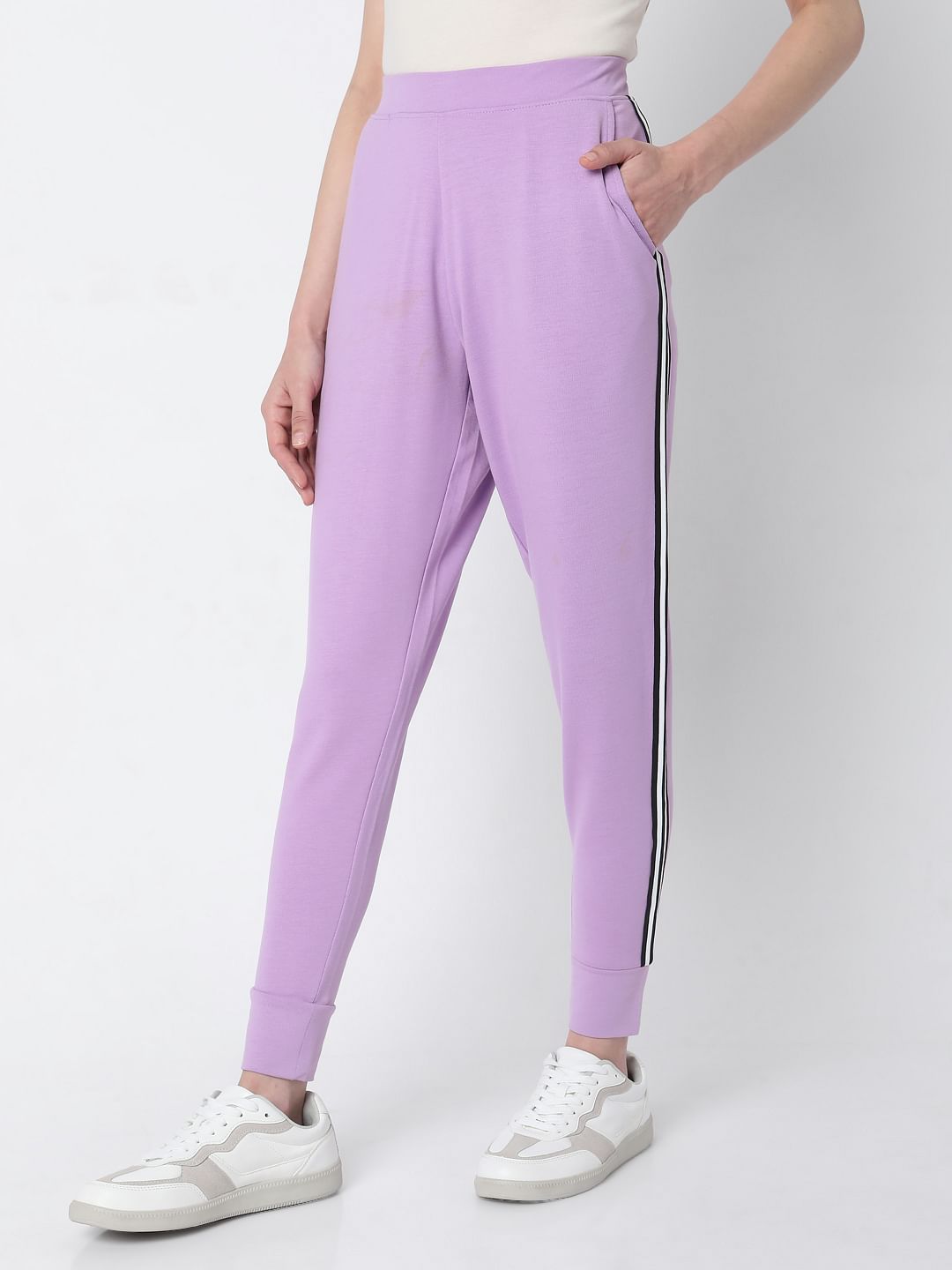 Purple High Rise Co-Ord Set Sweatpants