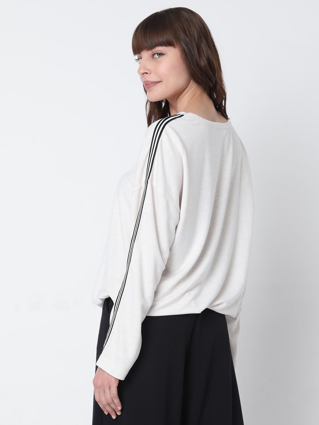 White Tape Detail Co-Ord Set Sweatshirt
