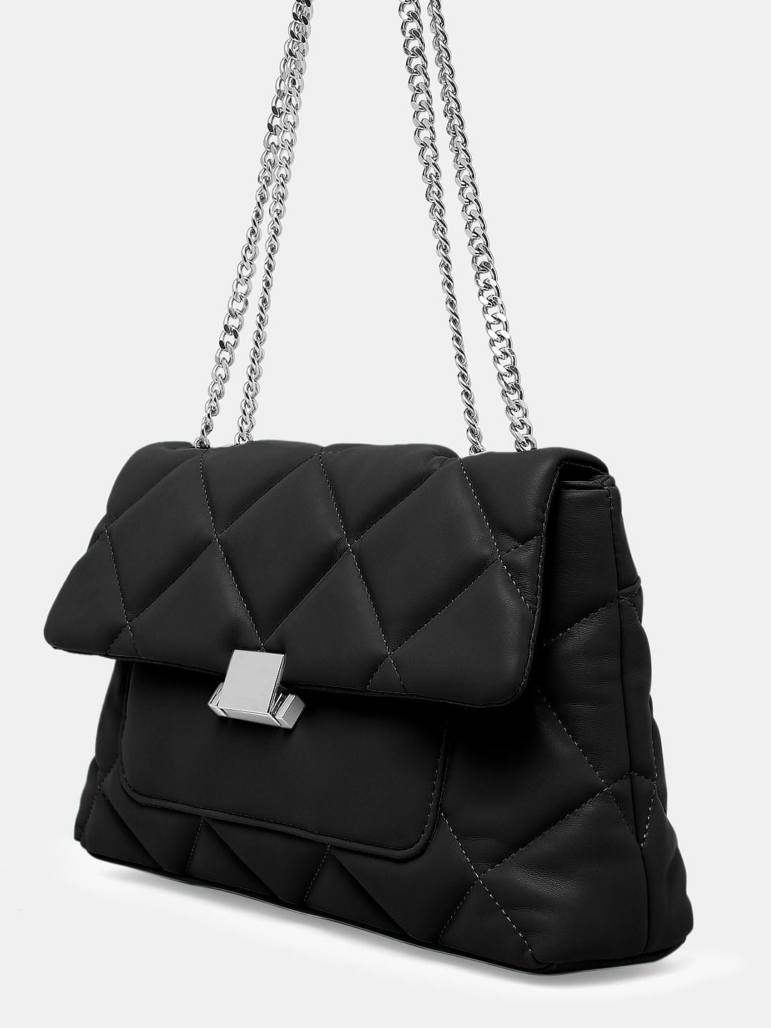 Black Structured Sling Bag