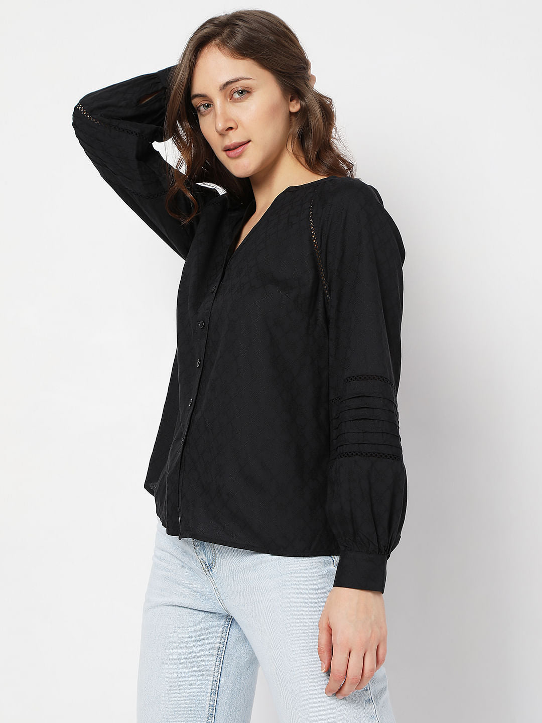 Black V-Neck Shirt