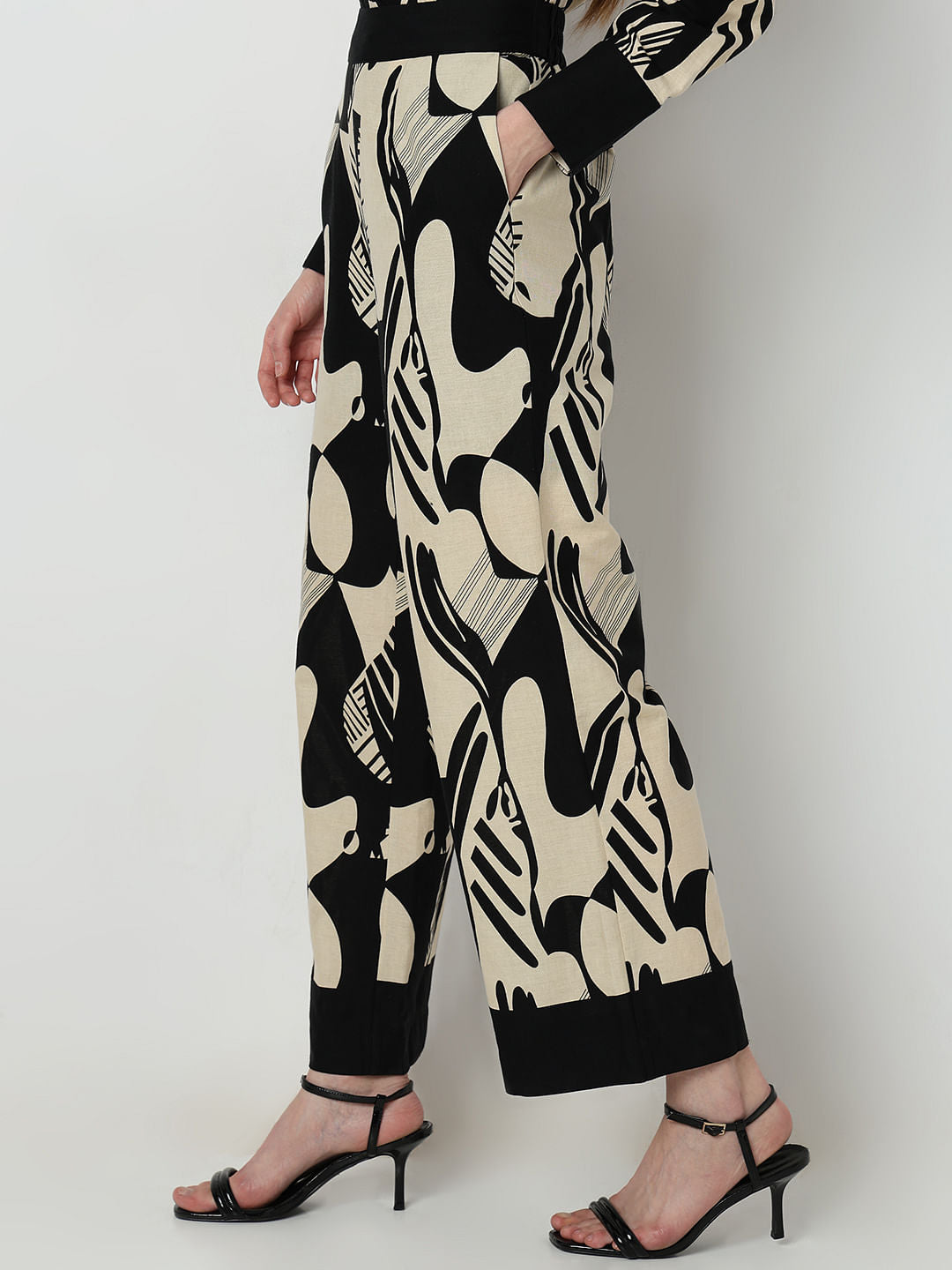 Black Printed Co-Ord Set Pants