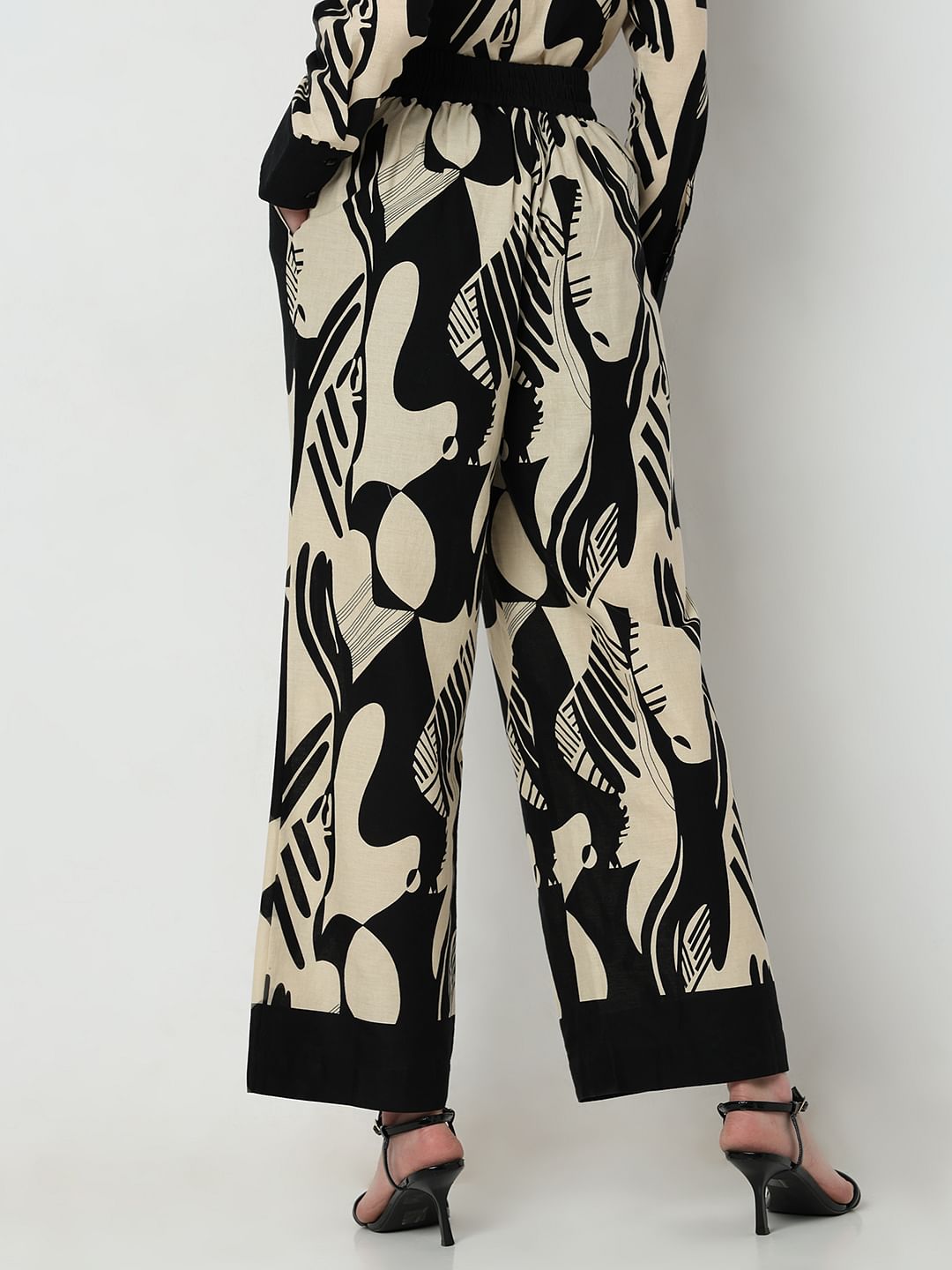 Black Printed Co-Ord Set Pants