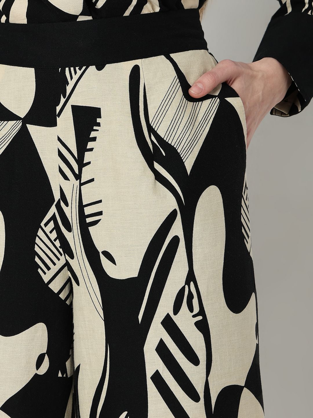 Black Printed Co-Ord Set Pants