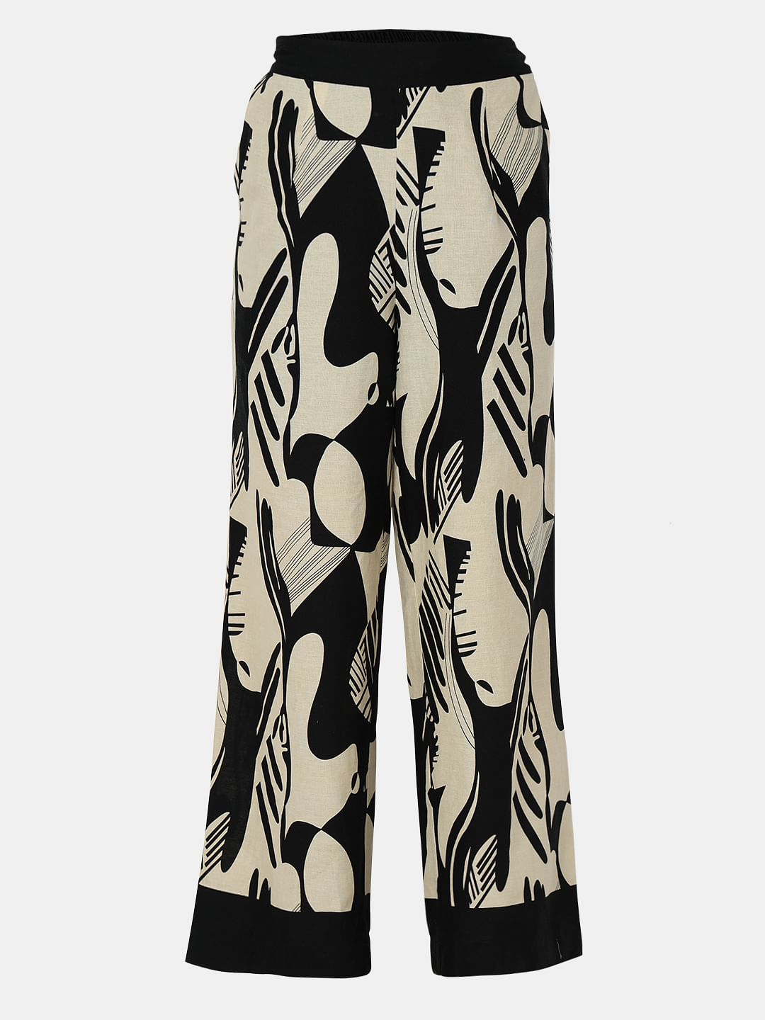 Black Printed Co-Ord Set Pants