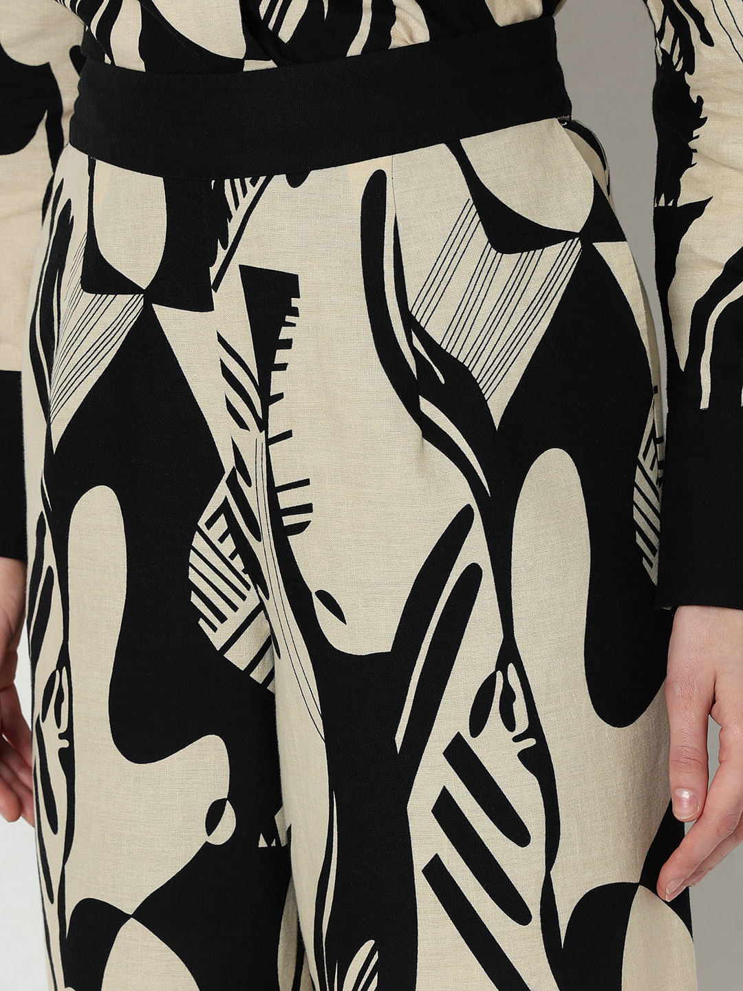 Black Printed Co-Ord Set Pants