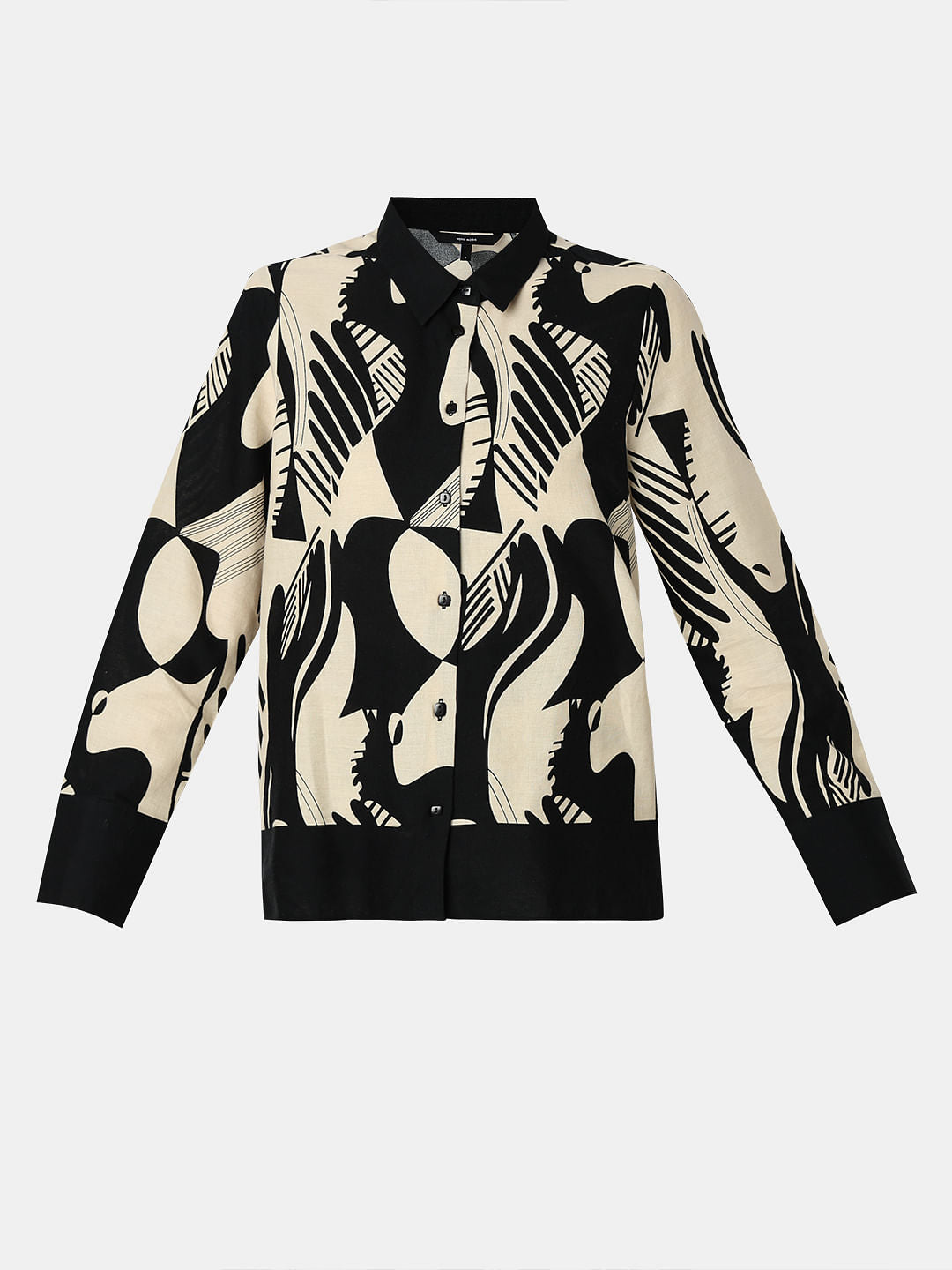 Black Printed Co-Ord Set Shirt