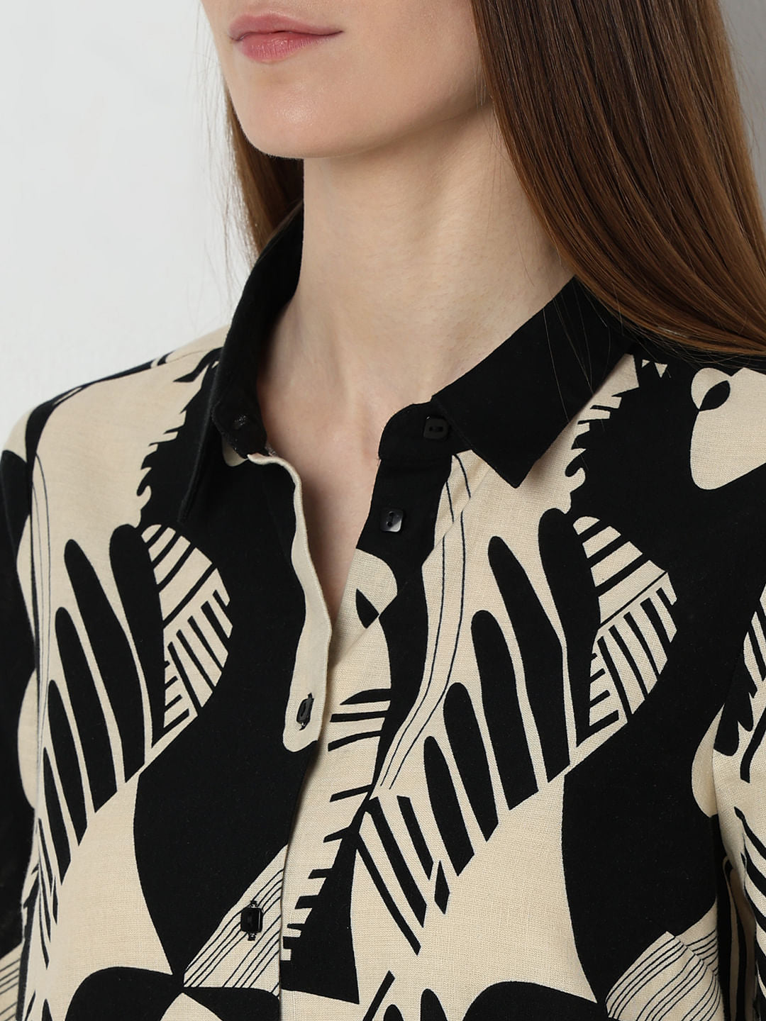 Black Printed Co-Ord Set Shirt